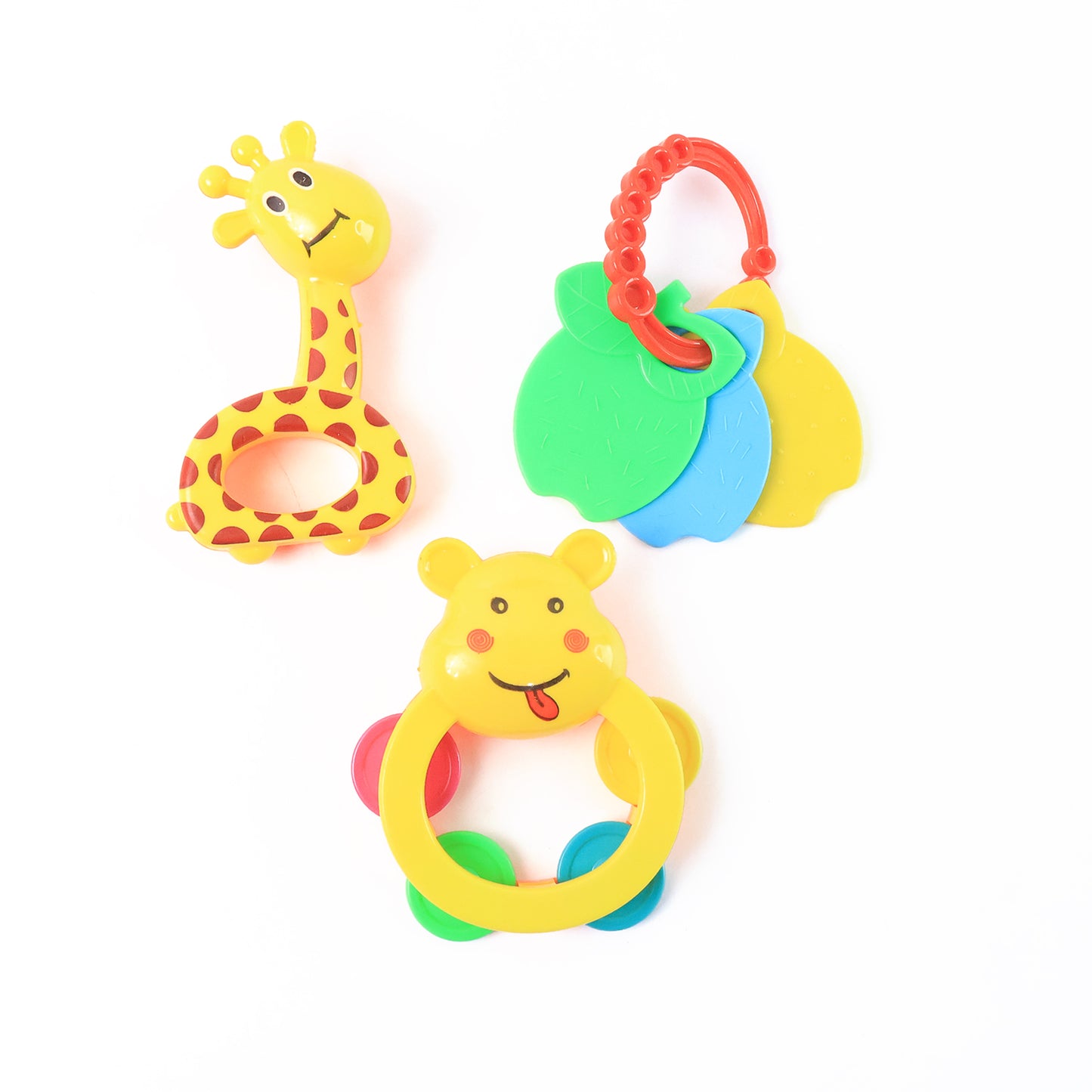 3 Pcs Set Colorful Animal Shape Baby Rattle Toy - Happy Price - Image 2
