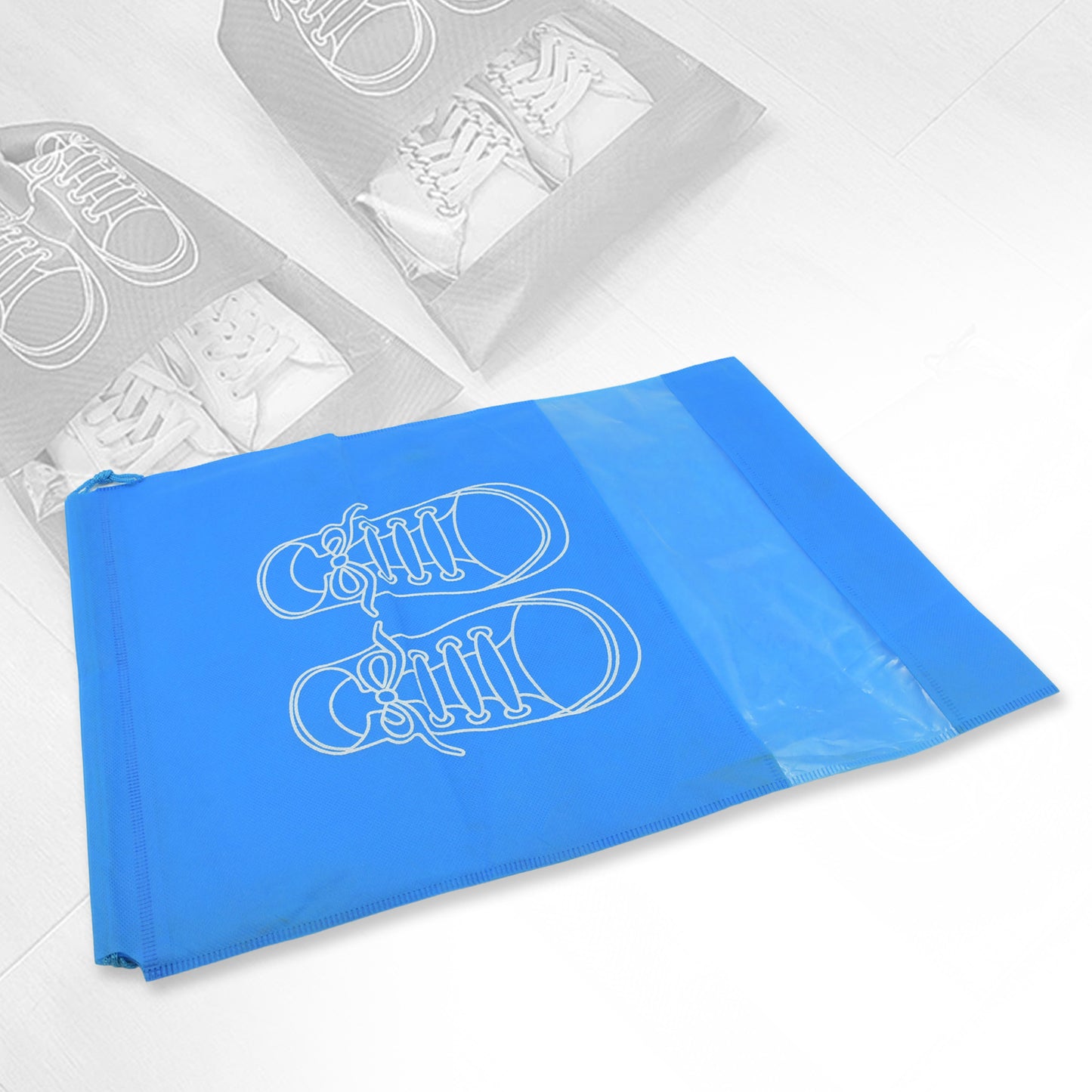 Beach Bag Shoes Storage Bag Closet Organizer Non-woven Travel Portable Bag Waterproof Pocket Clothing Classified Hanging Bag Shoe Bag Luggage Travel Portable Shoe Pouch Non Woven Transparent Window (1 Pc ) - Happy Price - Image 4