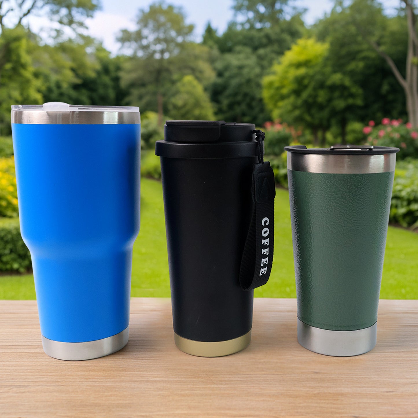 Premium Assorted Metal And Plastic Travel Mug Tumbler Cup (1 Pc Mixed Design) - Happy Price - Image 5