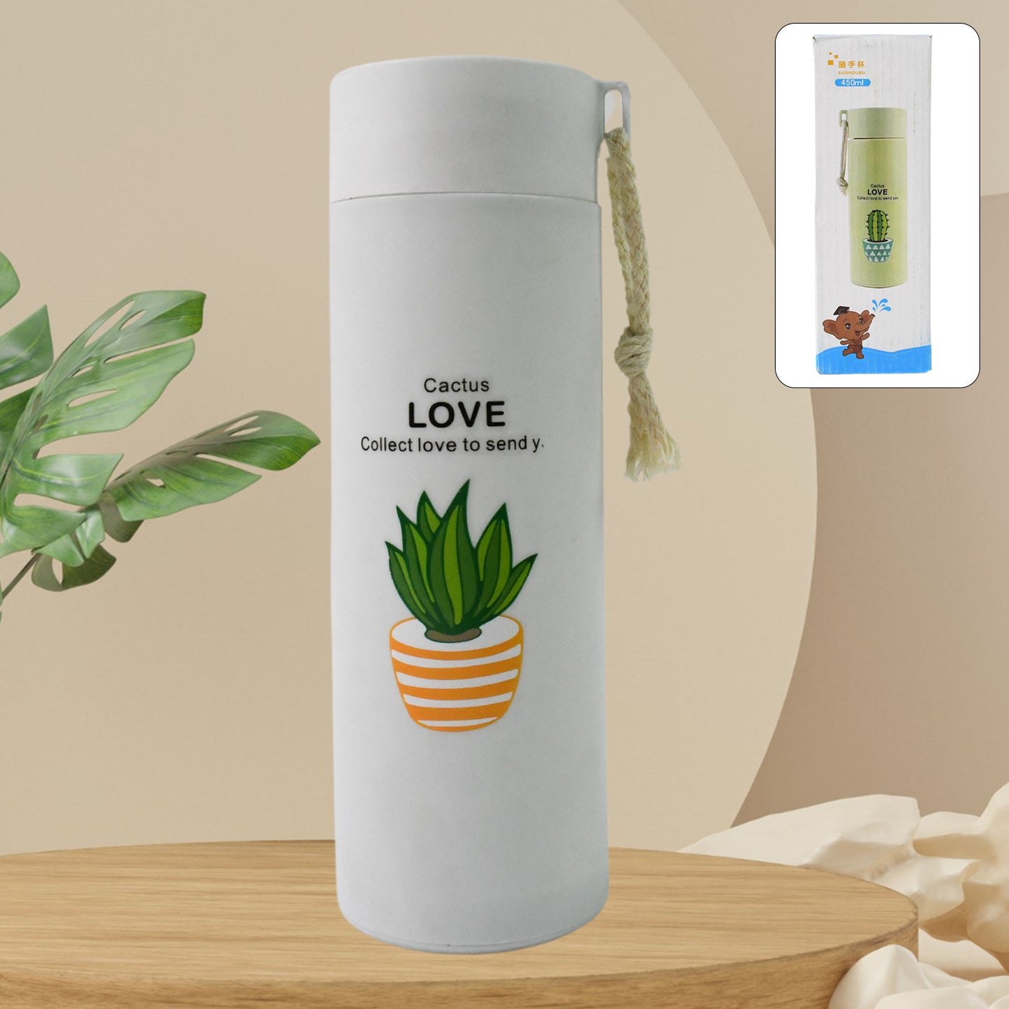 Outdoor Sport Glass Water Bottle Leakproof (450 Ml) - Happy Price - Image 2