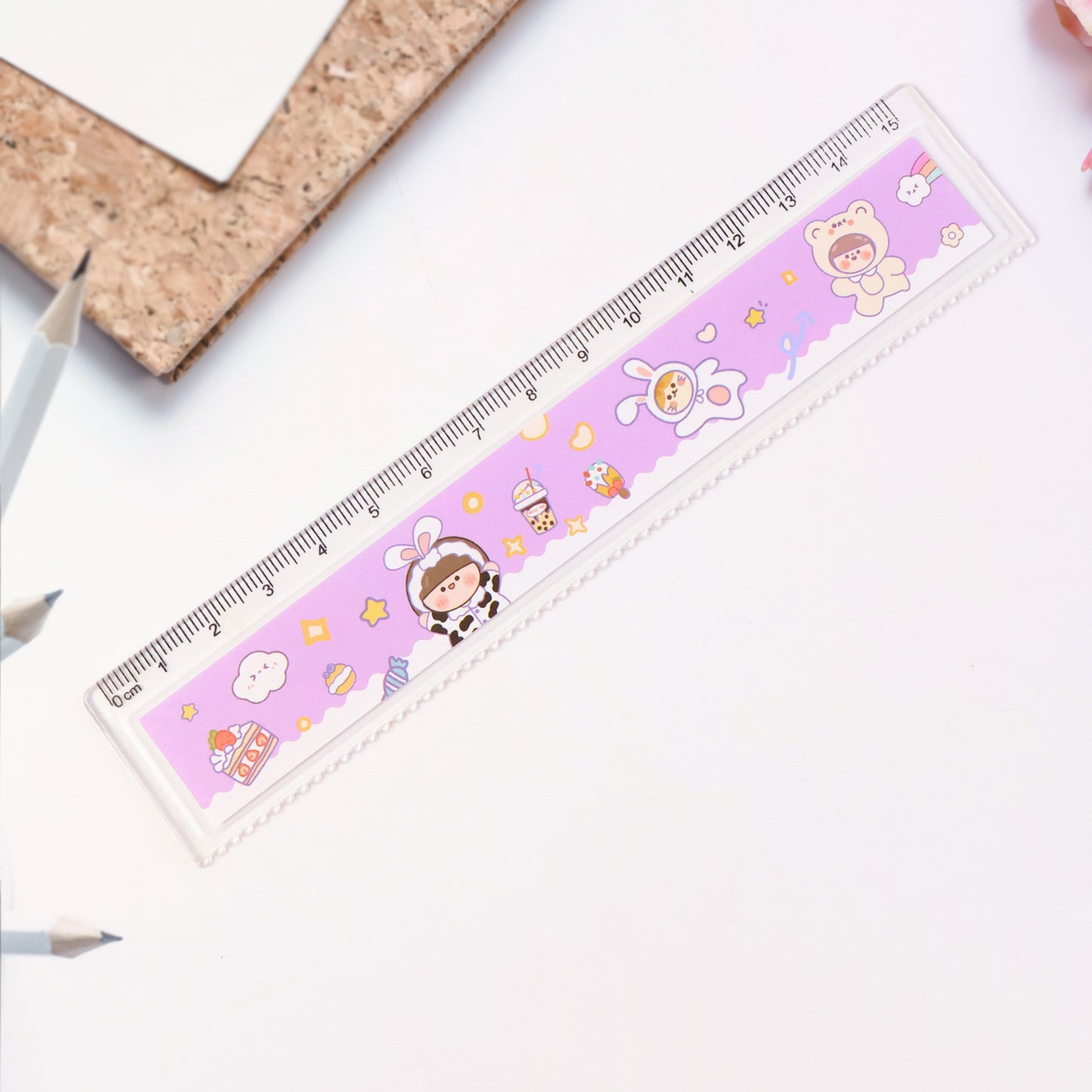 Cute Cartoon Plastic Ruler for Kids - 1 Pc Measuring Scale - Happy Price - Image 4