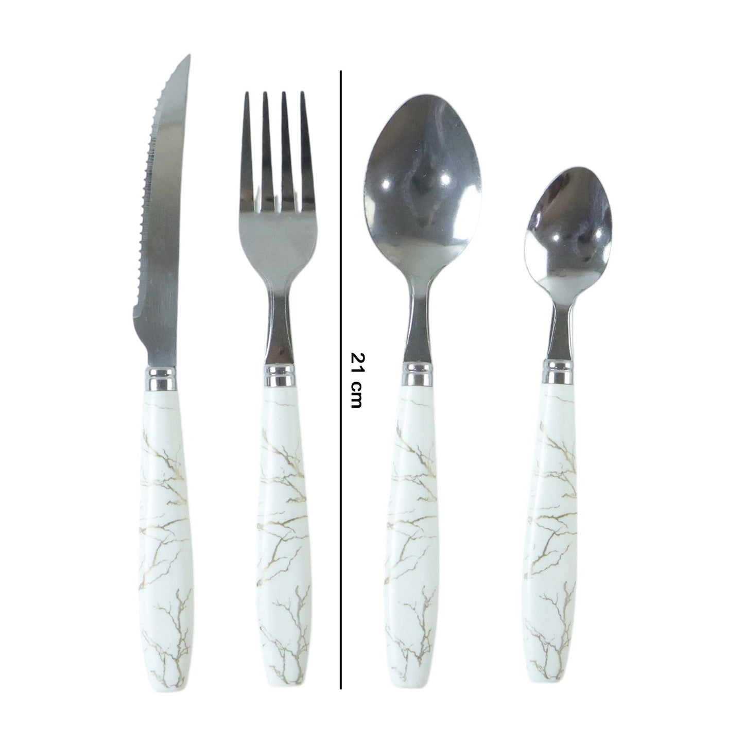 4 Piece Stainless Steel Cutlery Set with Marble Handle - Great Price - Image 5