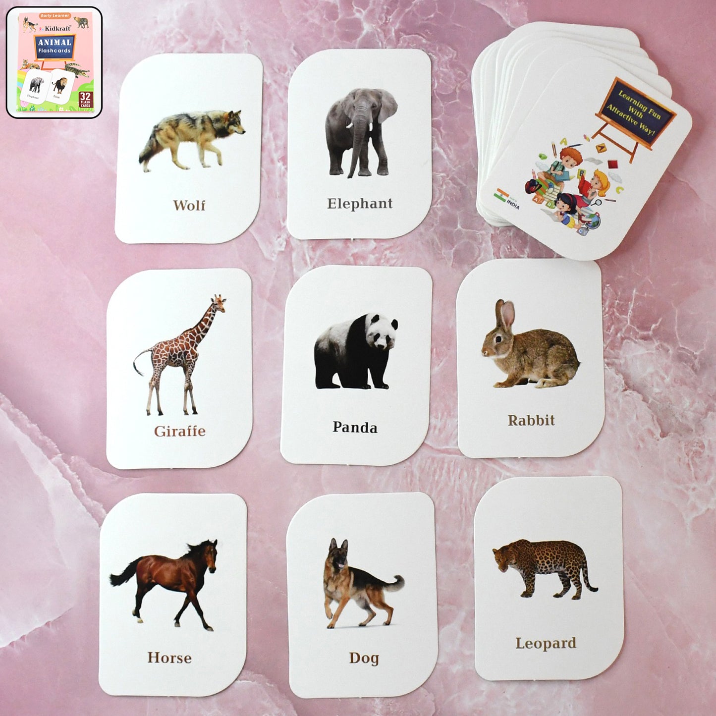 Kidkraft 32-piece Animal Flash Cards Set - Happy Price - Image 6