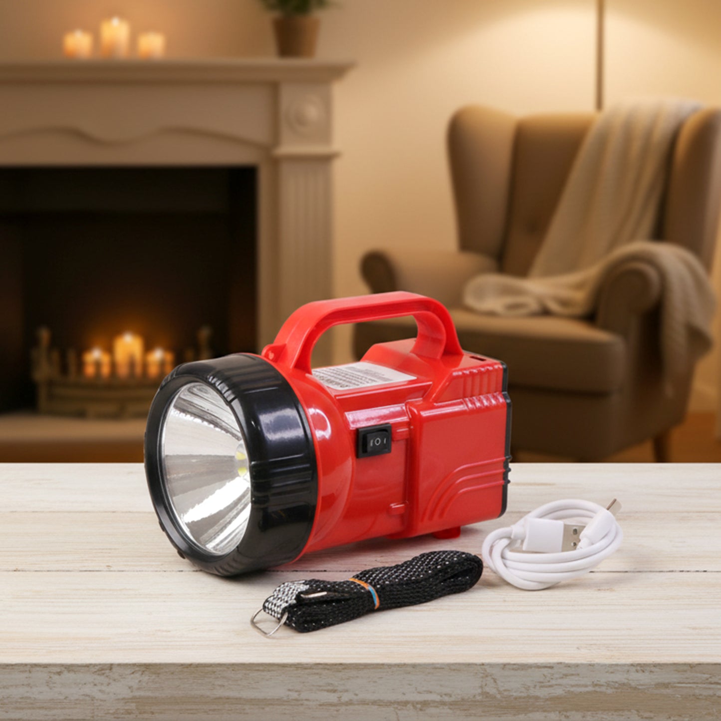 35W Rechargeable LED Emergency Torch Light with Long Range Beam - 1 Pc - Great Price - Image 4