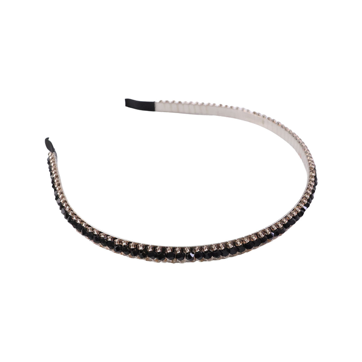 Black Crystal Studded Metal Hair Band for Women (1 Pc) - Happy Price - Image 4
