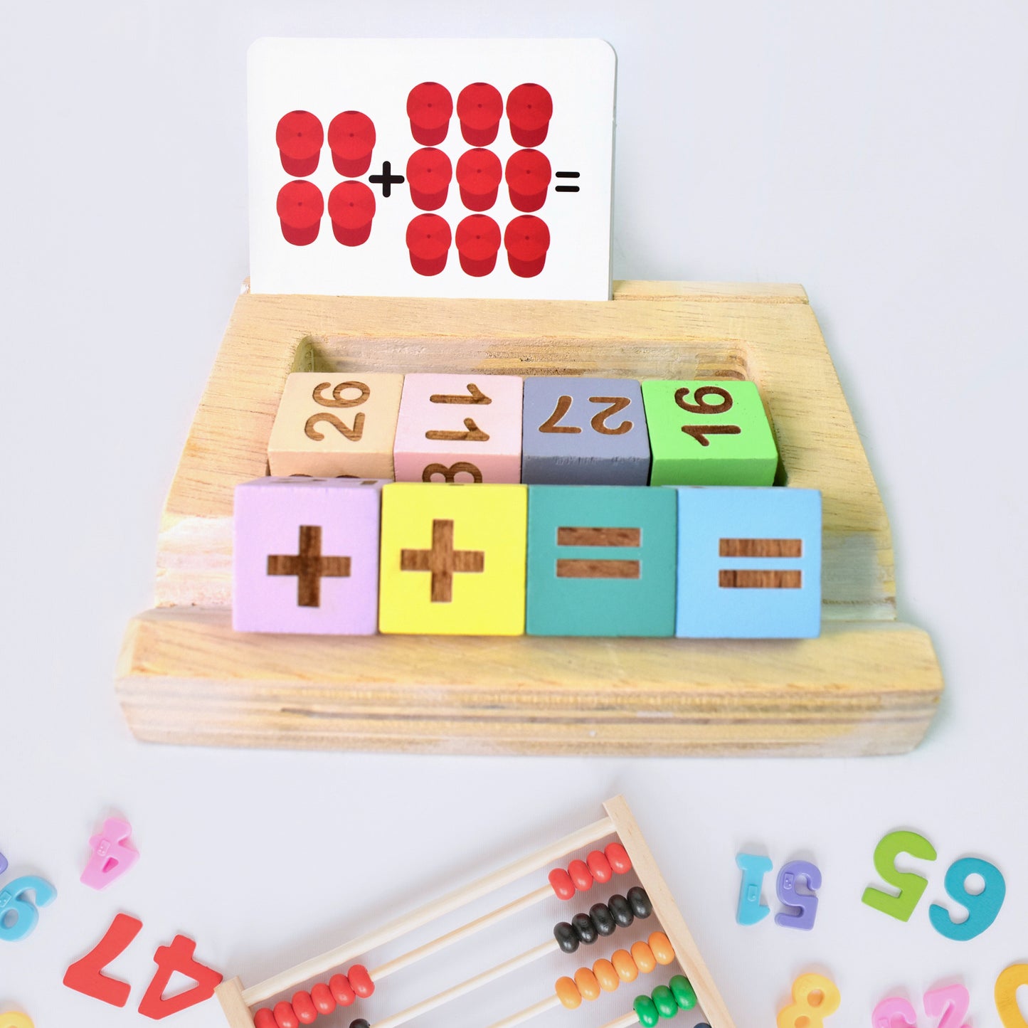 Wooden Mathtime For Kids - Educational Math Card Game - Happy Price - Image 2