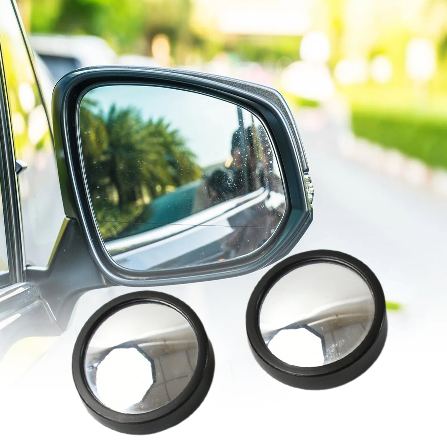 Car Blind Spot Side Mirror Round Hd Glass Blindspot Mirror Convex Rear View Mirrorcar Mirror Accessories Suitable To All Cars Frameless Design (2 Pcs Set) - Happy Price - Image 6