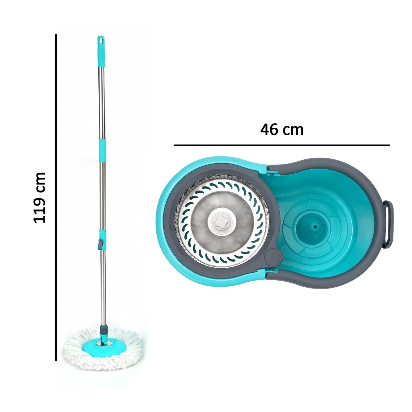Quick Spin Mop With Steel Spin Bucket Floor Cleaning Easy Wheels Big Bucket Floor Cleaning Mop With Bucket - Happy Price - Image 5