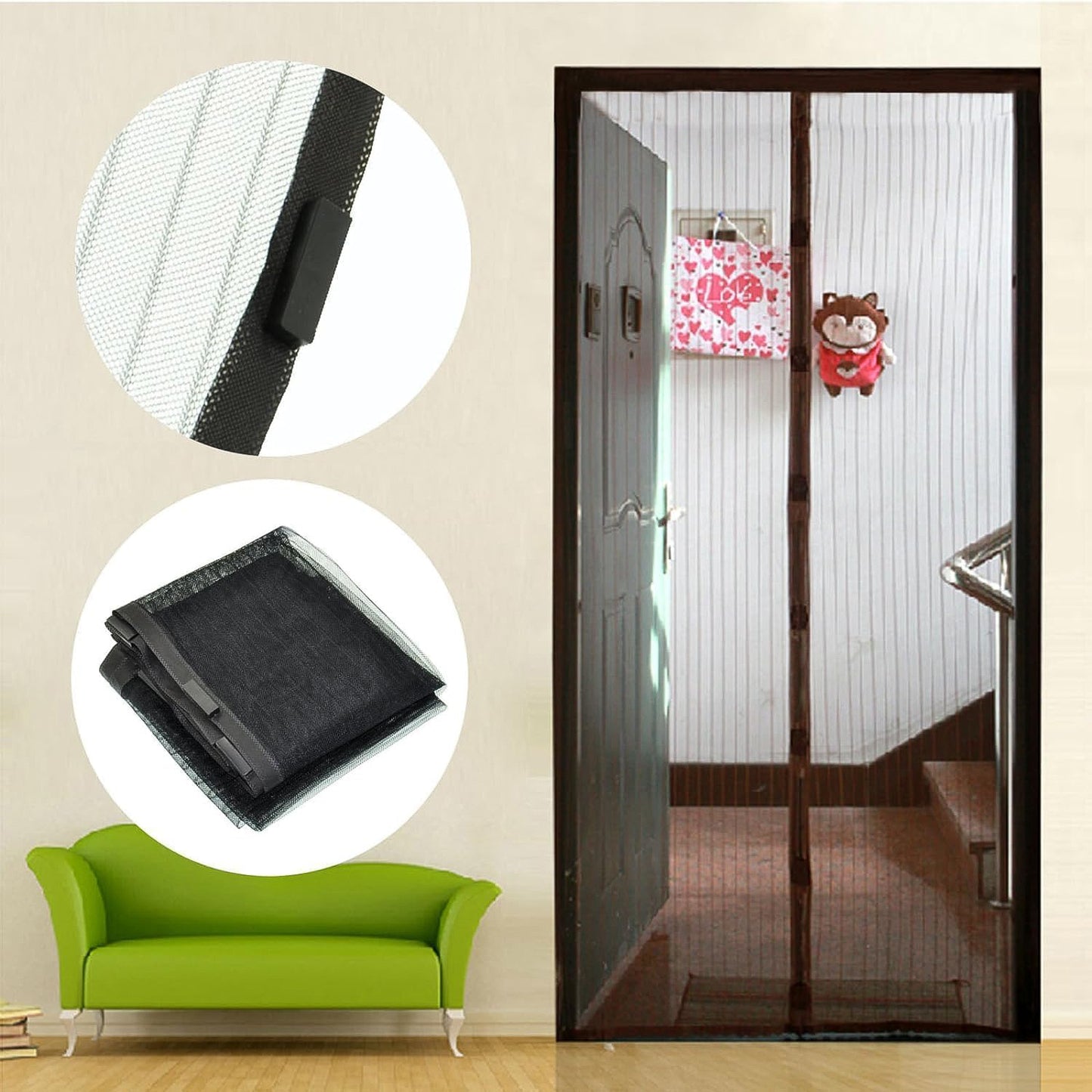 Hands-Free Magnetic Screen Door - 1 Set - Happy Price - Image 7
