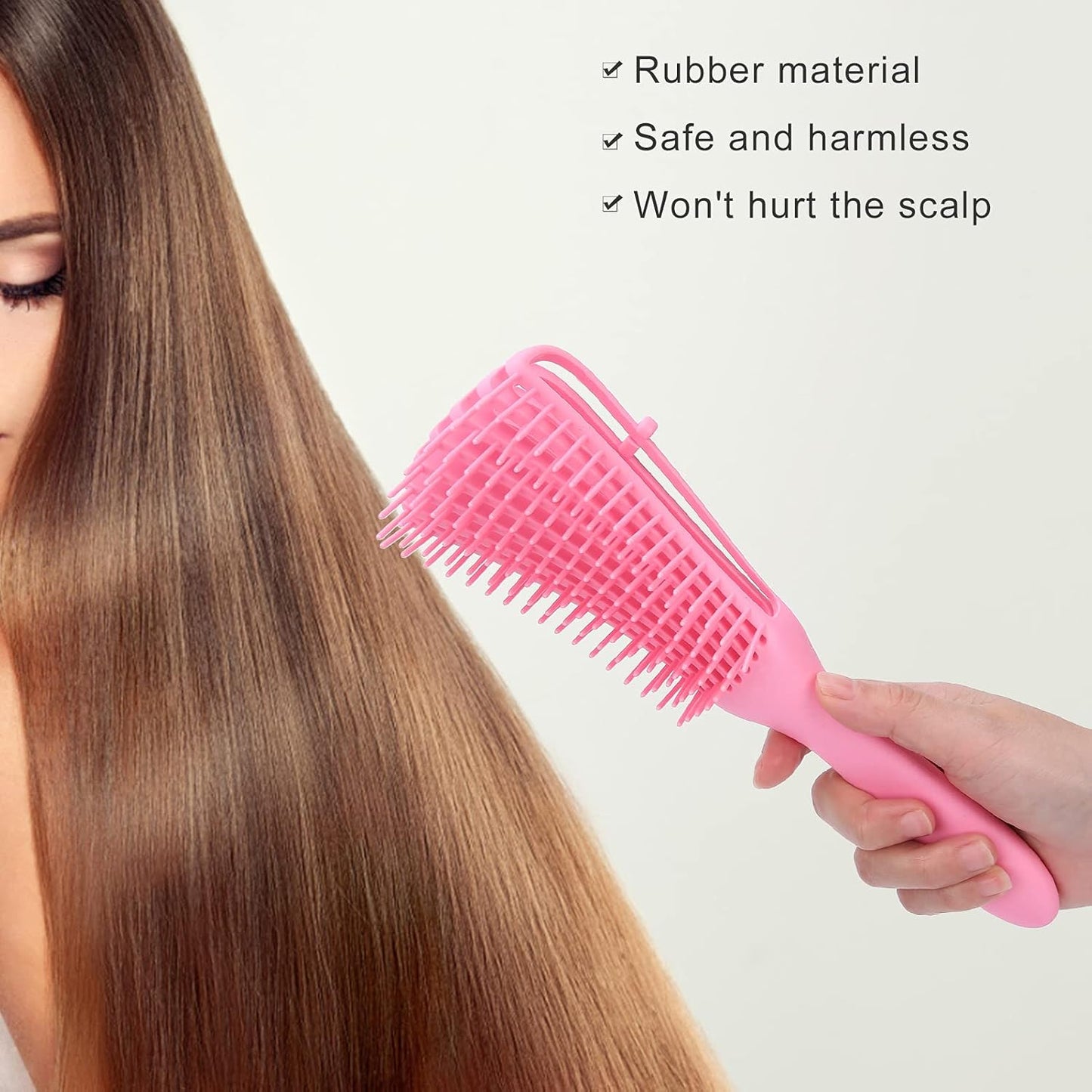 Flexible Detangling Hair Brush for All Hair Types - 1 Pc - Happy Price - Image 5