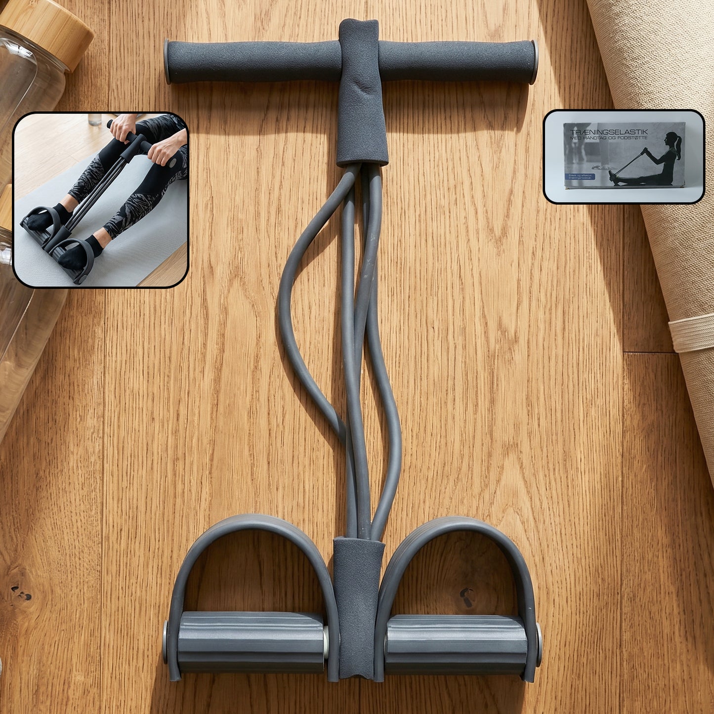 Portable Pull Rope Exerciser with Foot Pedals for Full Body Fitness (1 Pc) - Happy Price - Image 2