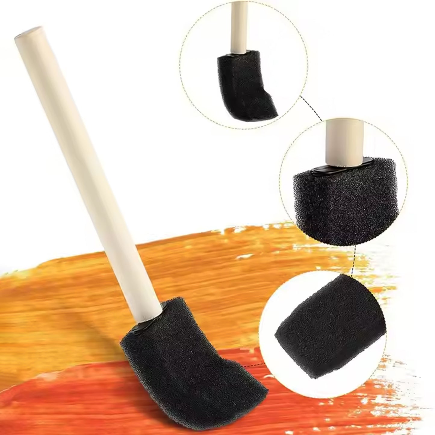 Multipurpose Sponge Brushes For Painting With Wooden Handles (5 Pcs Set) - Happy Price - Image 3