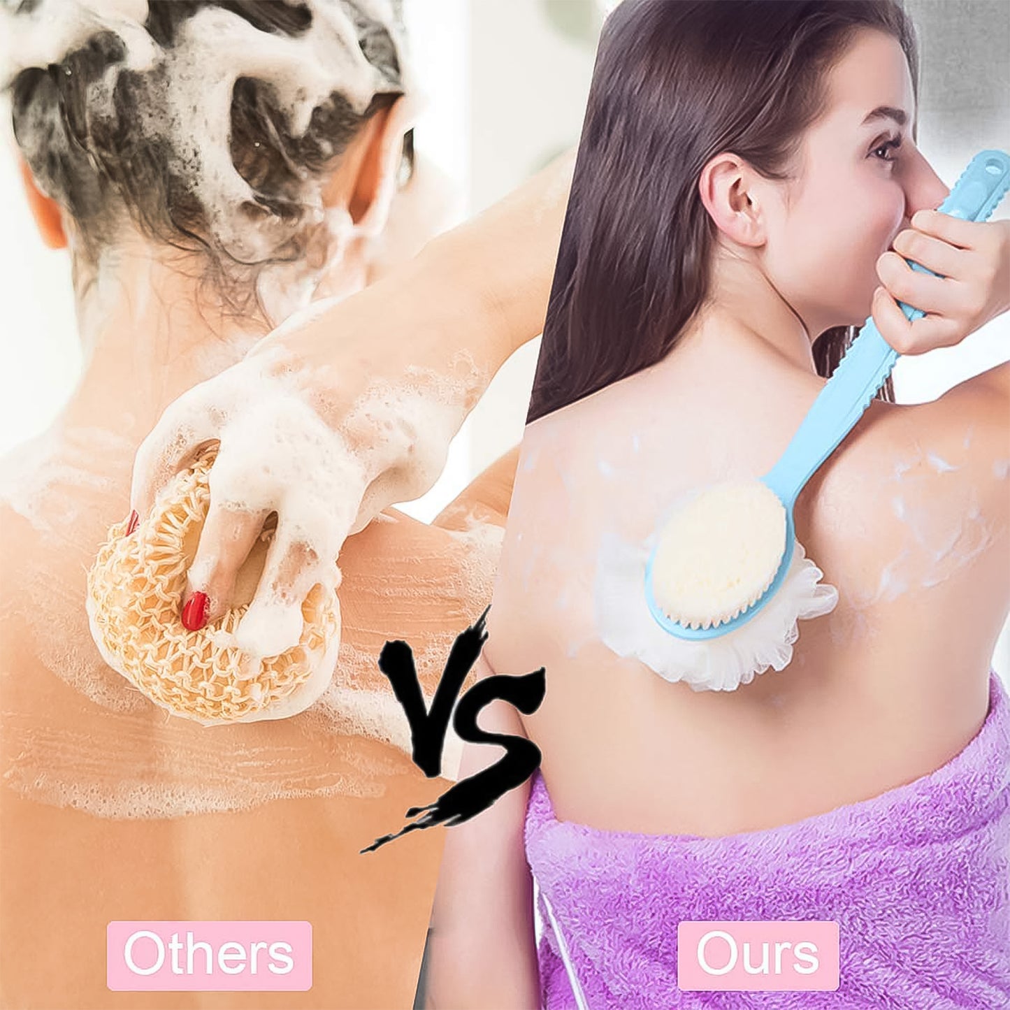 2in1 Bath Brush With Long Handle - Happy Price - Image 3