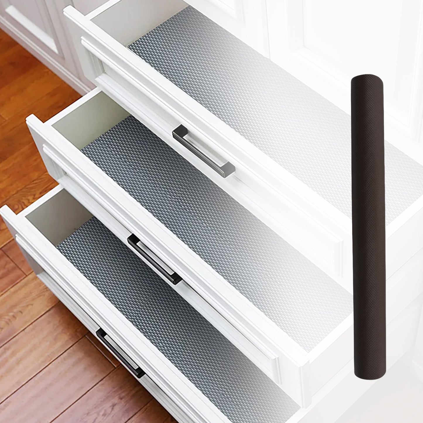 Multipurpose Anti-slip Bathroom Kitchen Cabinet Drawer Shelf Mat Liner Sheets Roll Fridge Mat Table Mat Anti-slip Super Strong Placement Mat For Fridge Bathroom Kitchen Drawer Shelf Liner (45cmx3m) - Happy Price - Image 6