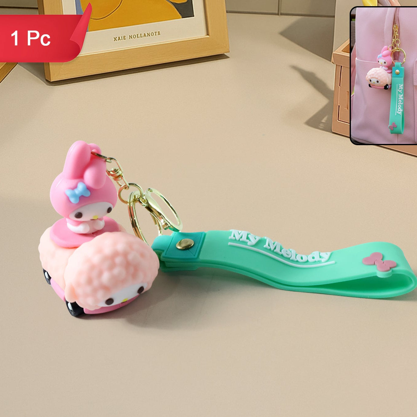 Cute Cartoon Silicone Keychain for Bags & Keys (1 Pc) - Happy Price - Image 1
