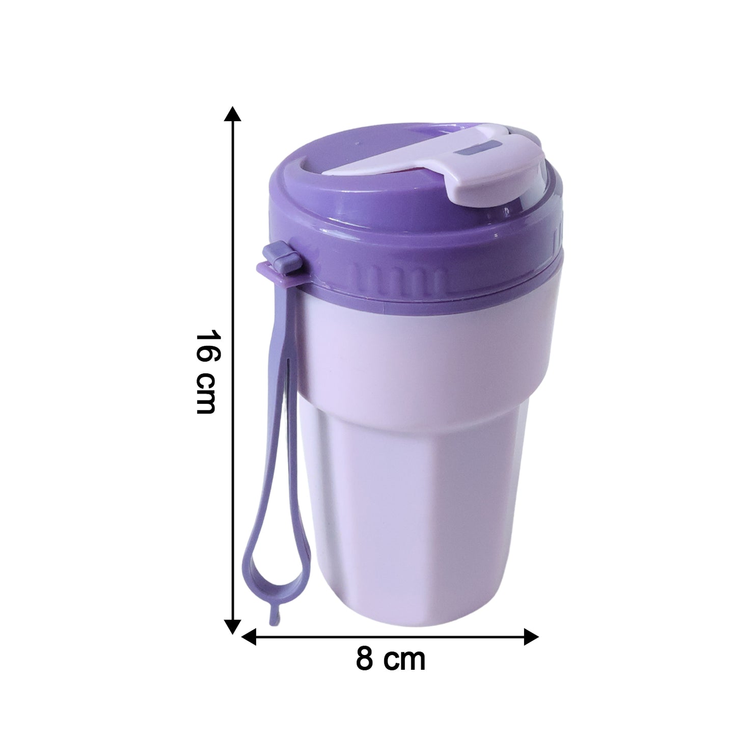 500ml Plastic Sipper Bottle with Flip-Top Lid and Strap - 1 Pc - Happy Price - Image 5