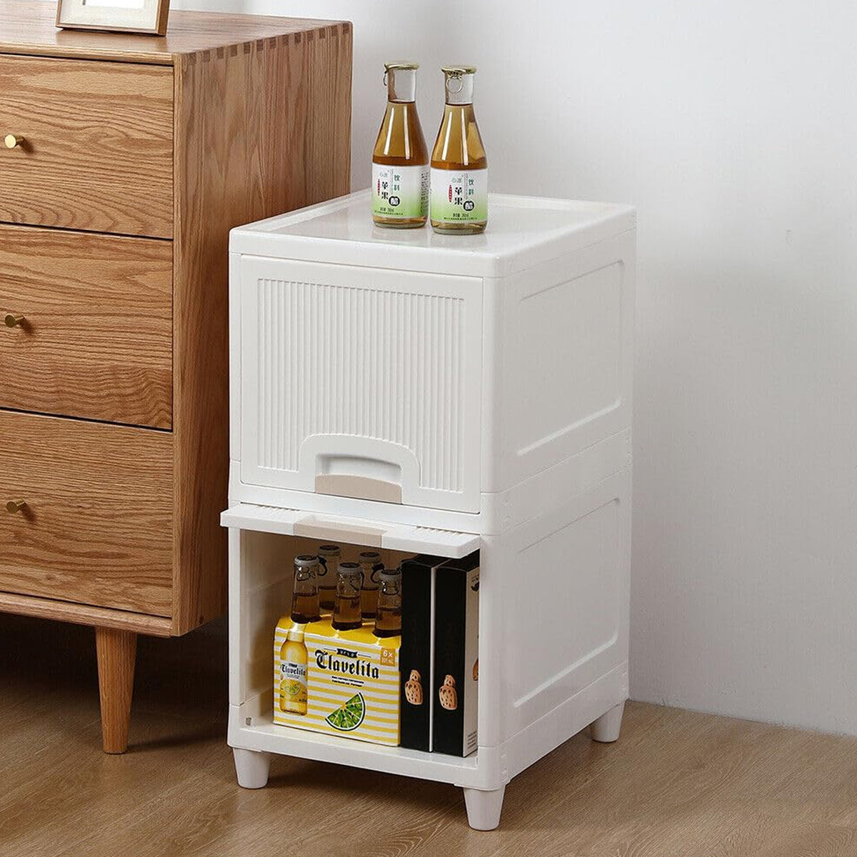 Multipurpose Storage Cabinet Storage Solutions Plastic Drawers Multi Layer Wardrobe Storage Drawers Foldable Multipurpose Drawer Units For Kitchen Bathroom Bedroom Cloth (2 Layer) - Happy Price - Image 2