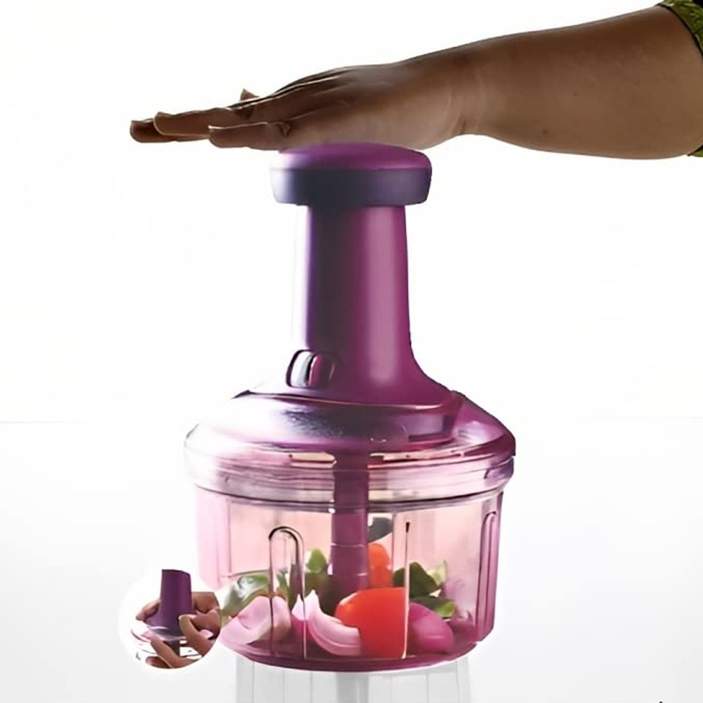 1100 ML Manual Push Chopper for Kitchen - Easy Vegetable & Fruit Slicer - Happy Price - Image 4
