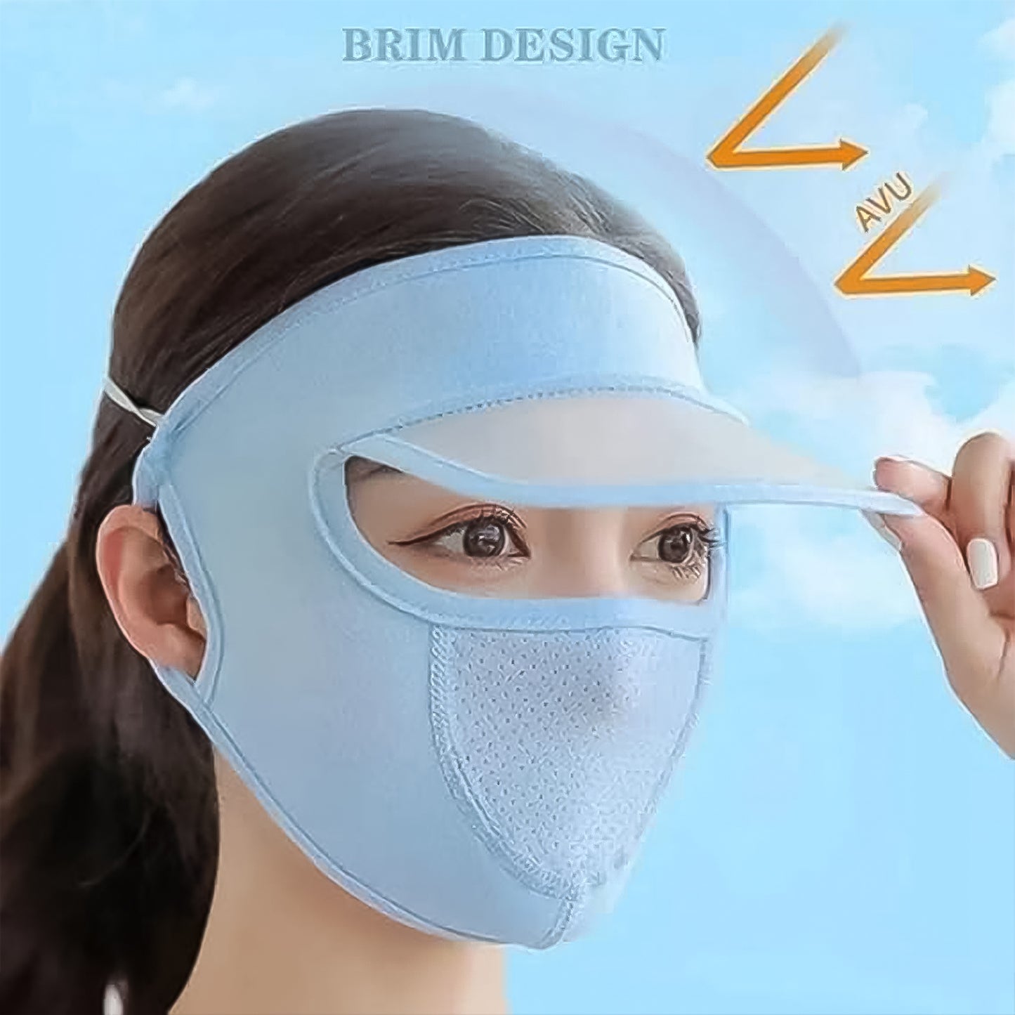 Womens Full Face Uv Protection Cap With Built-in Mask And Wide Brim Visor Breathable (1 Pc) - Happy Price - Image 5