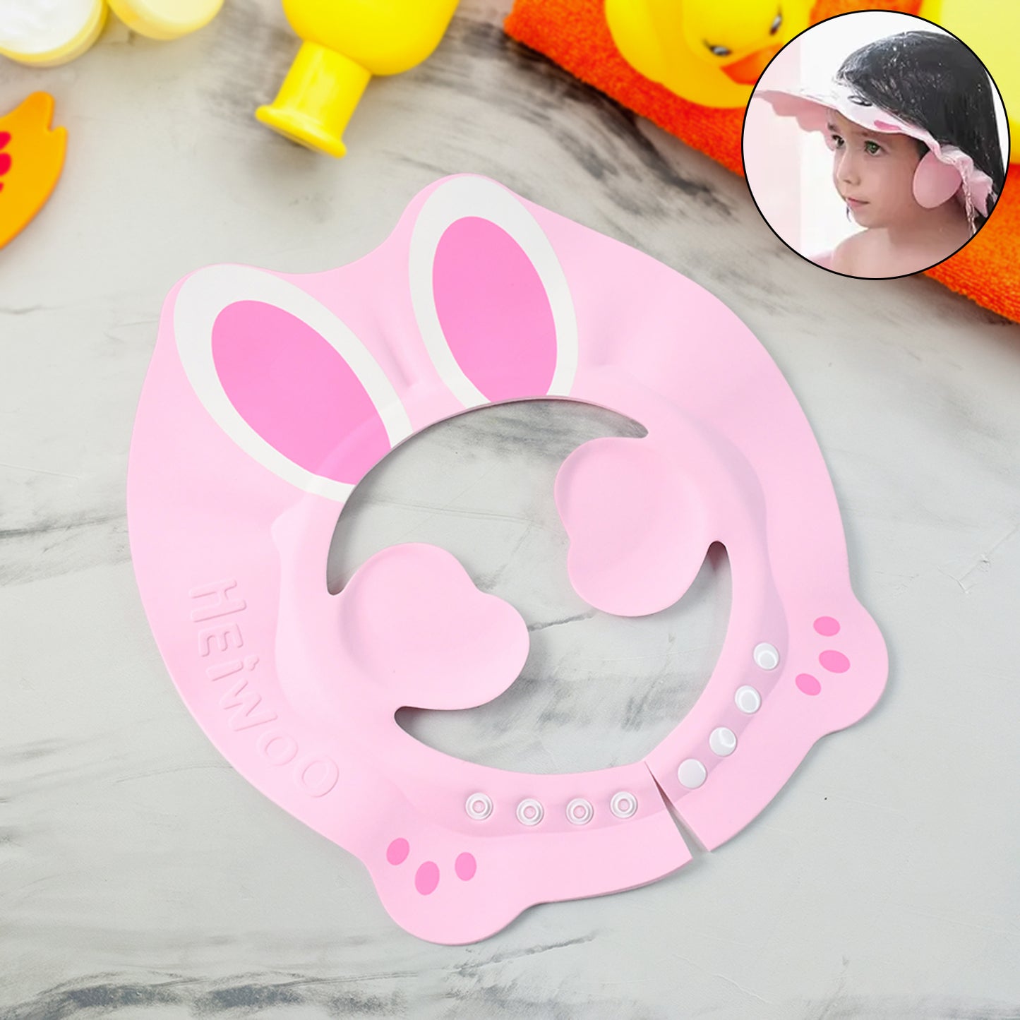 Adjustable Bunny Ear Baby Shower Cap (1 Pc) - Happy Price - Image 3