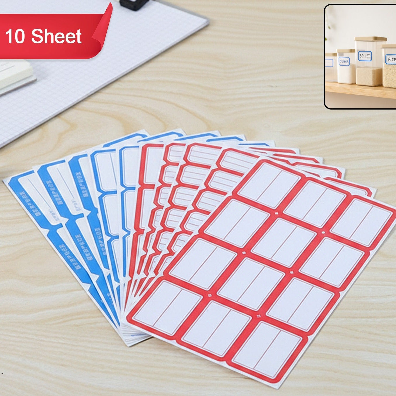 10 Sheets Self-Adhesive Rectangular Label Stickers for Organization & Shipping - Happy Price - Image 1