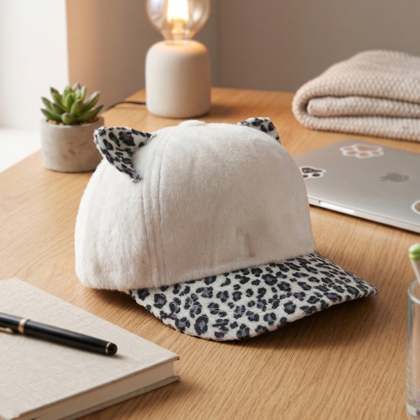 Cute Cat Ear Winter Cap for Women & Girls - 1 Pc Soft Fur Design - Great Price - Image 3