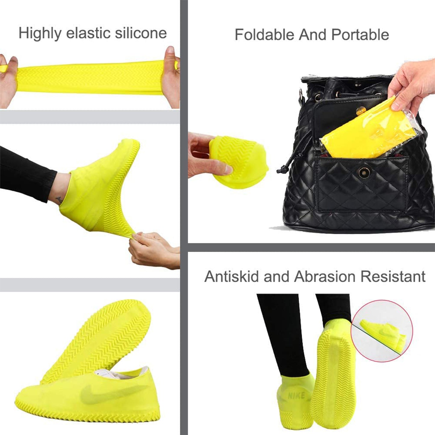 Shoe Cover (Small Size) For Rain Reusable Antiskid Waterproof Boot Cover Shoe Protector For Bike Silicone (1 Pair) - Happy Price - Image 3