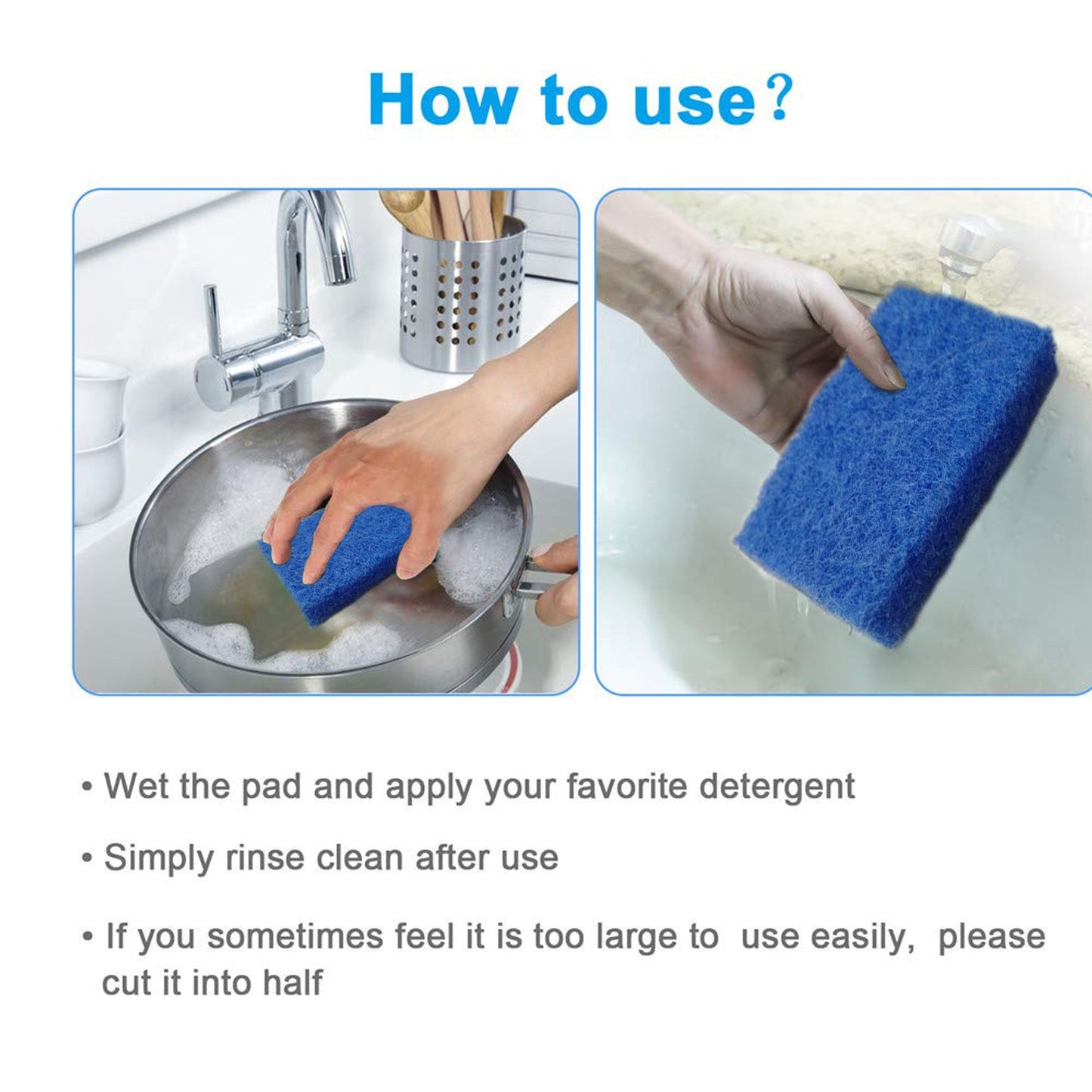 Kitchen Scrubber Pads For Utensilstiles Cleaning (Pack Of 4) - Happy Price - Image 2