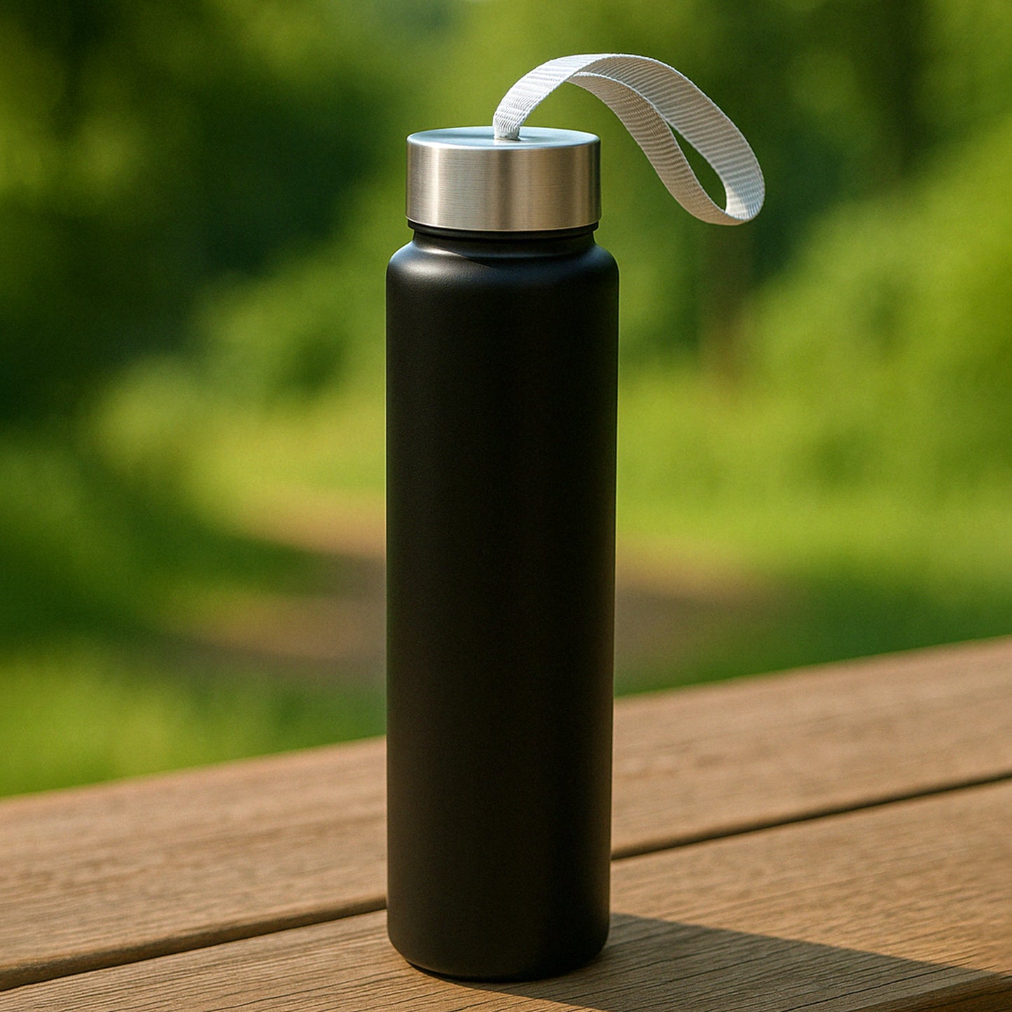 Portable Stainless Steel Water Bottle With Strap (Approx 250ml) - Happy Price - Image 3