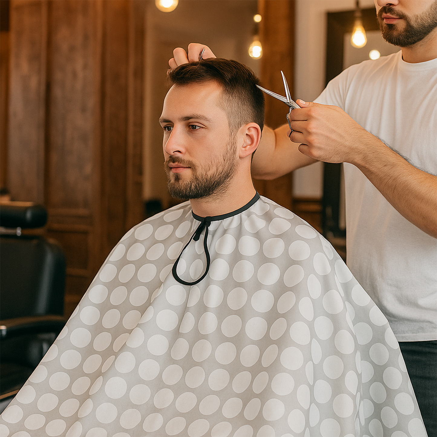 Professional Hair Cutting Cape for Salon & Home Use - Waterproof & Adjustable Neck (1 Pc) - Happy Price - Image 5