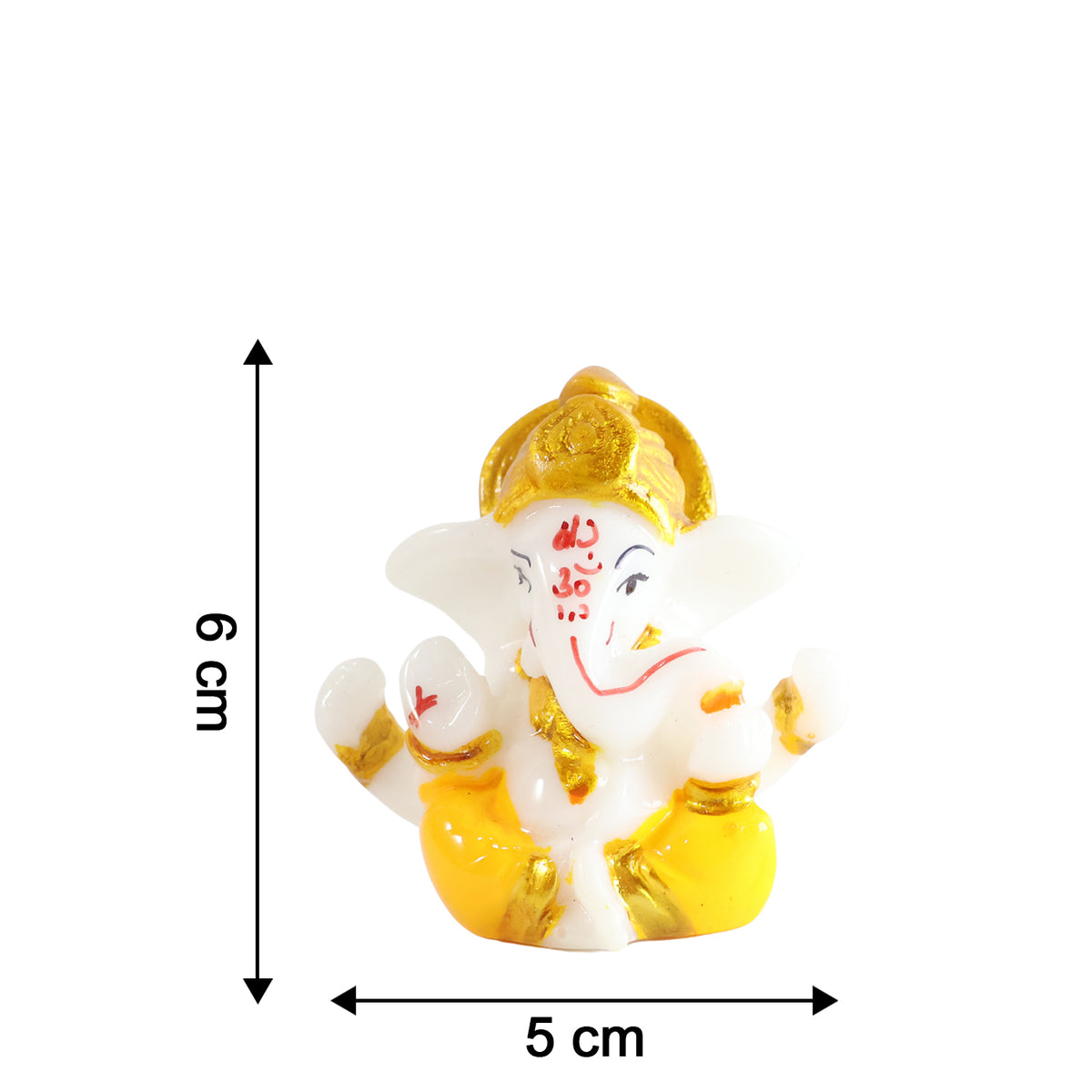 Lord Ganesha Idol - Decorative Ganpati Murti with Golden Crown (1 Pc) - Happy Price - Image 3