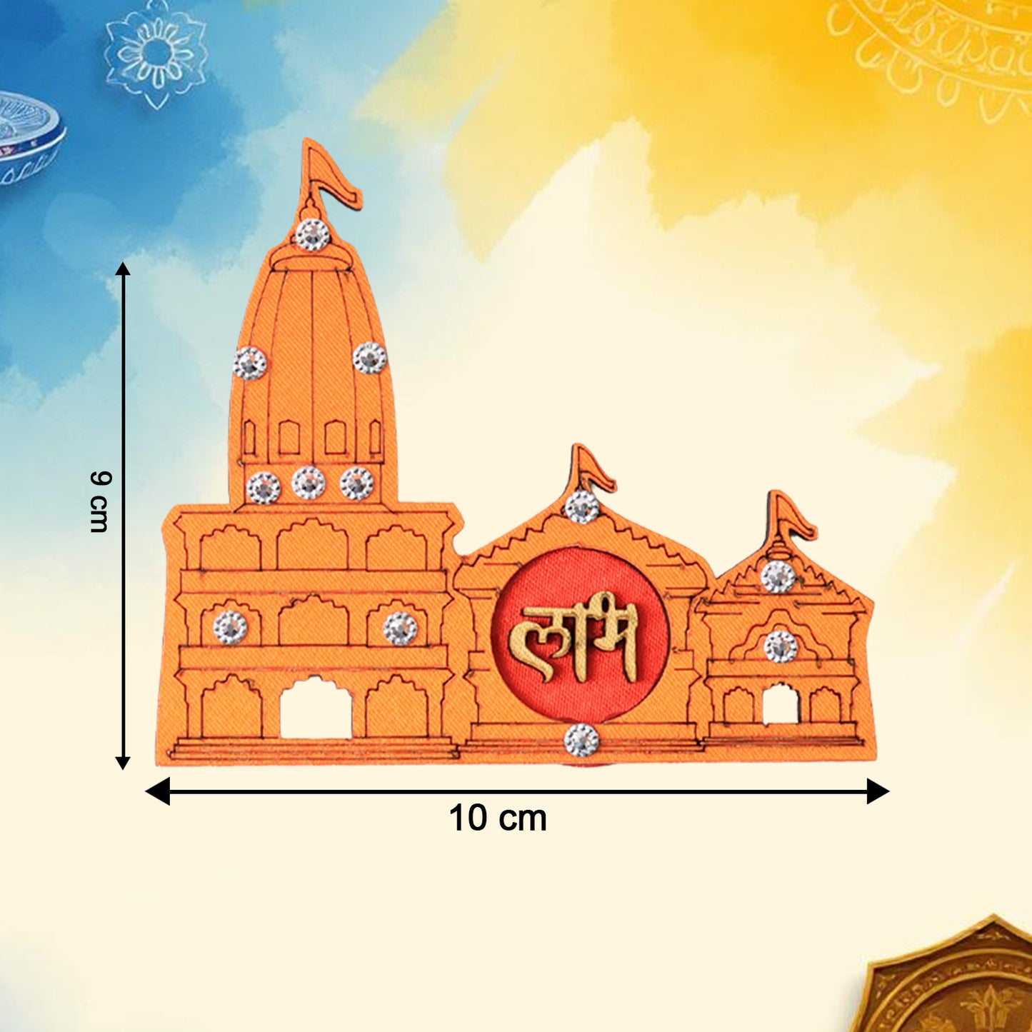 Shubh Labh Temple Design Decorative Wall Sticker - 2 Pcs - Happy Price - Image 3