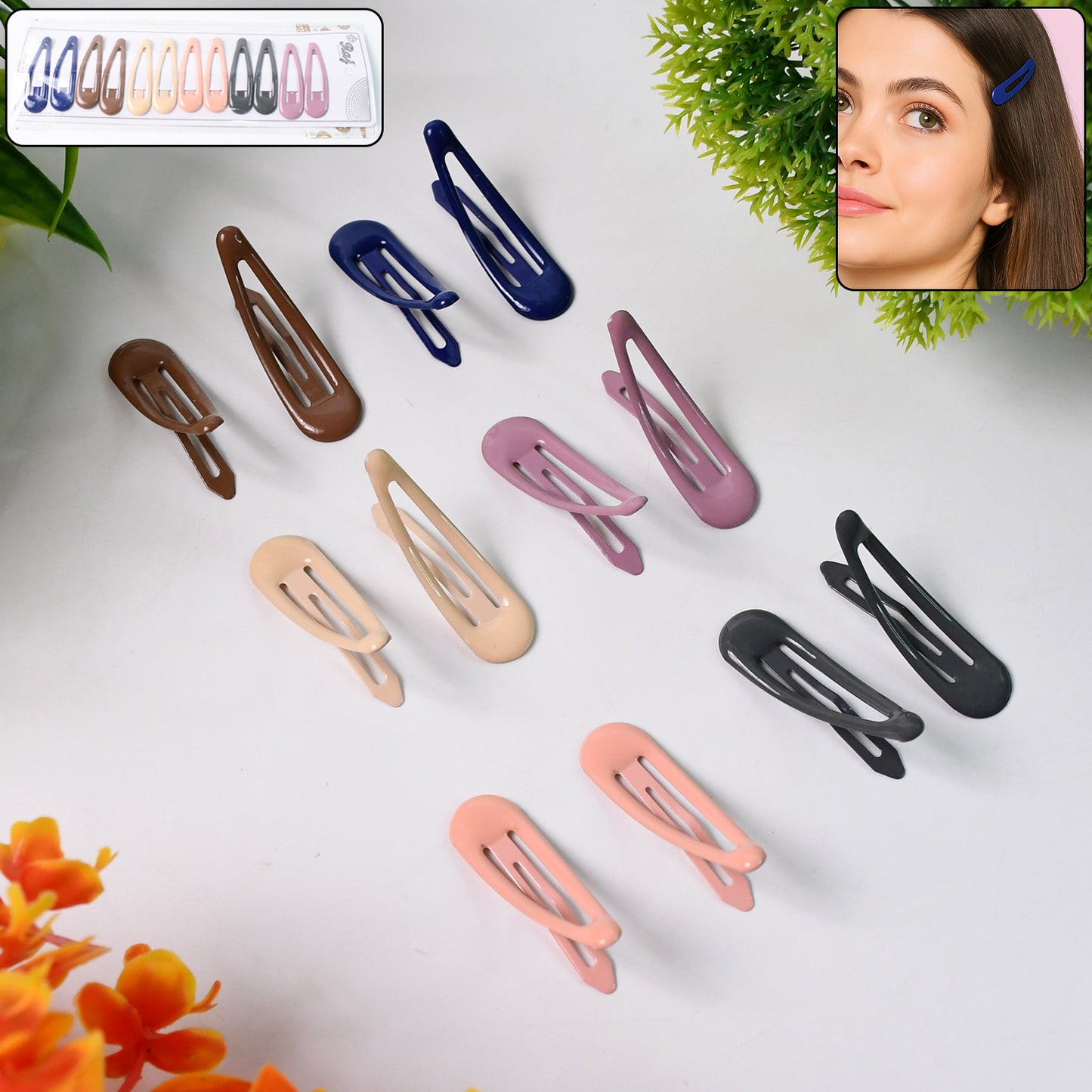 Metal Hair Clips Set (12 Pcs Set) - Happy Price - Image 2