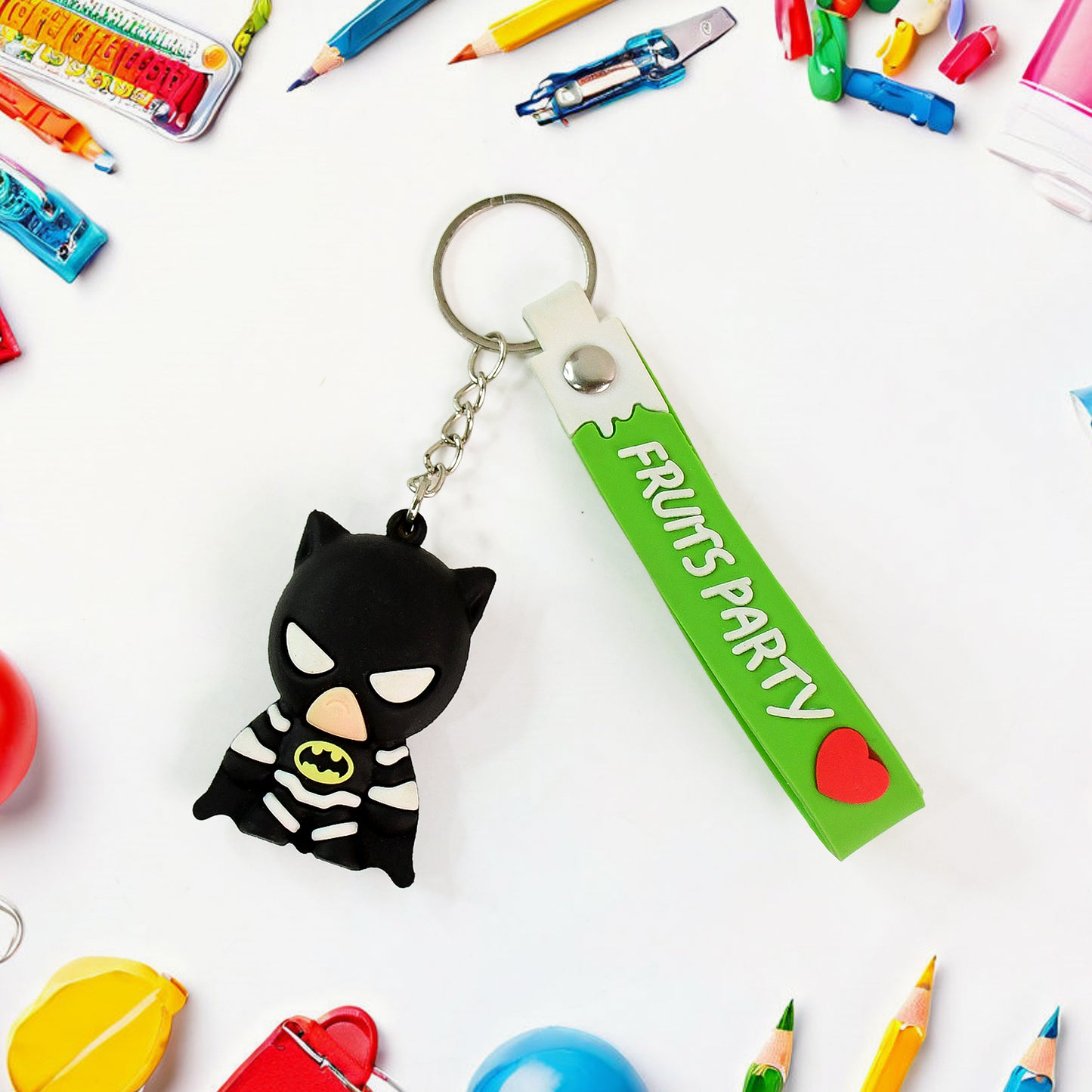 Cute Cartoon Silicone 3d Key Chain With Metal Hook Strap (Pack Of 1) - Happy Price - Image 2