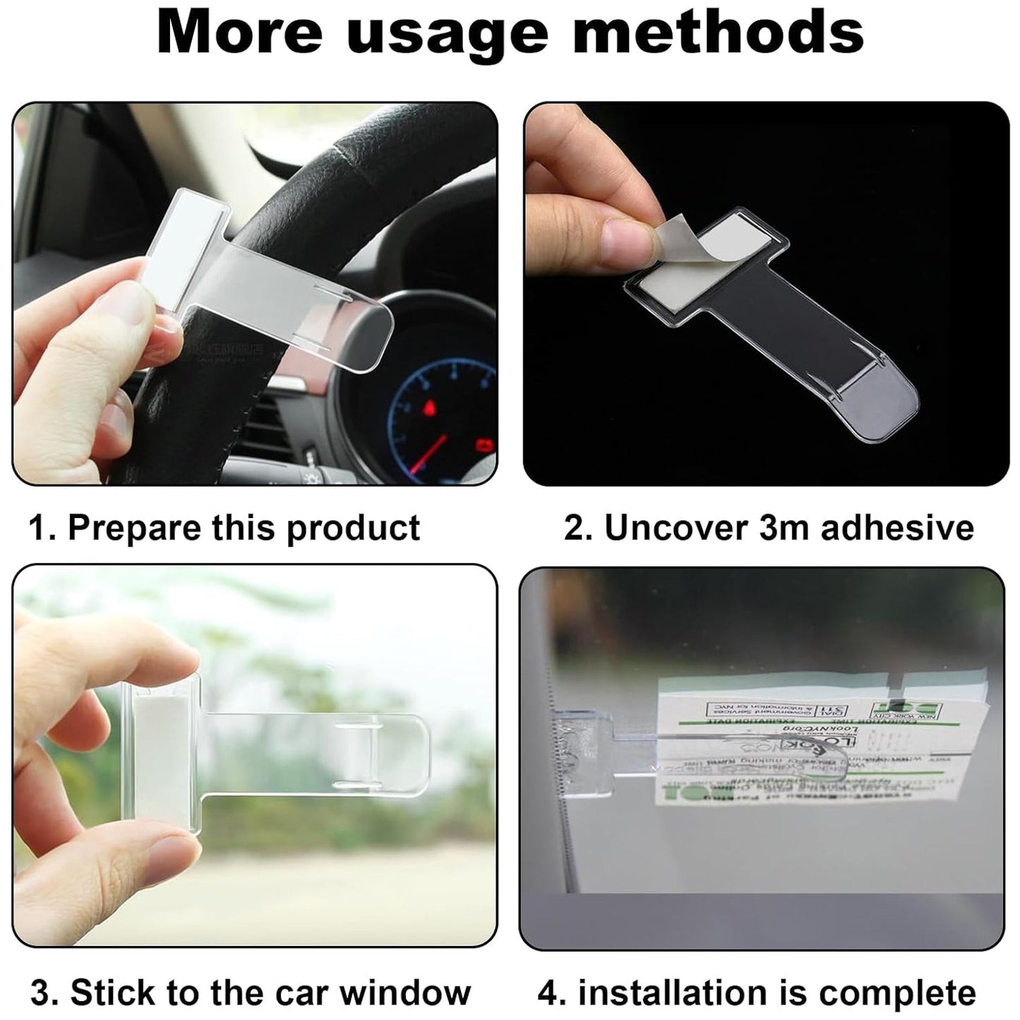 Windscreen Cardholder Fastag Stand Transparent Ticket Holder Car (2 Pc Set) - Happy Price - Image 5