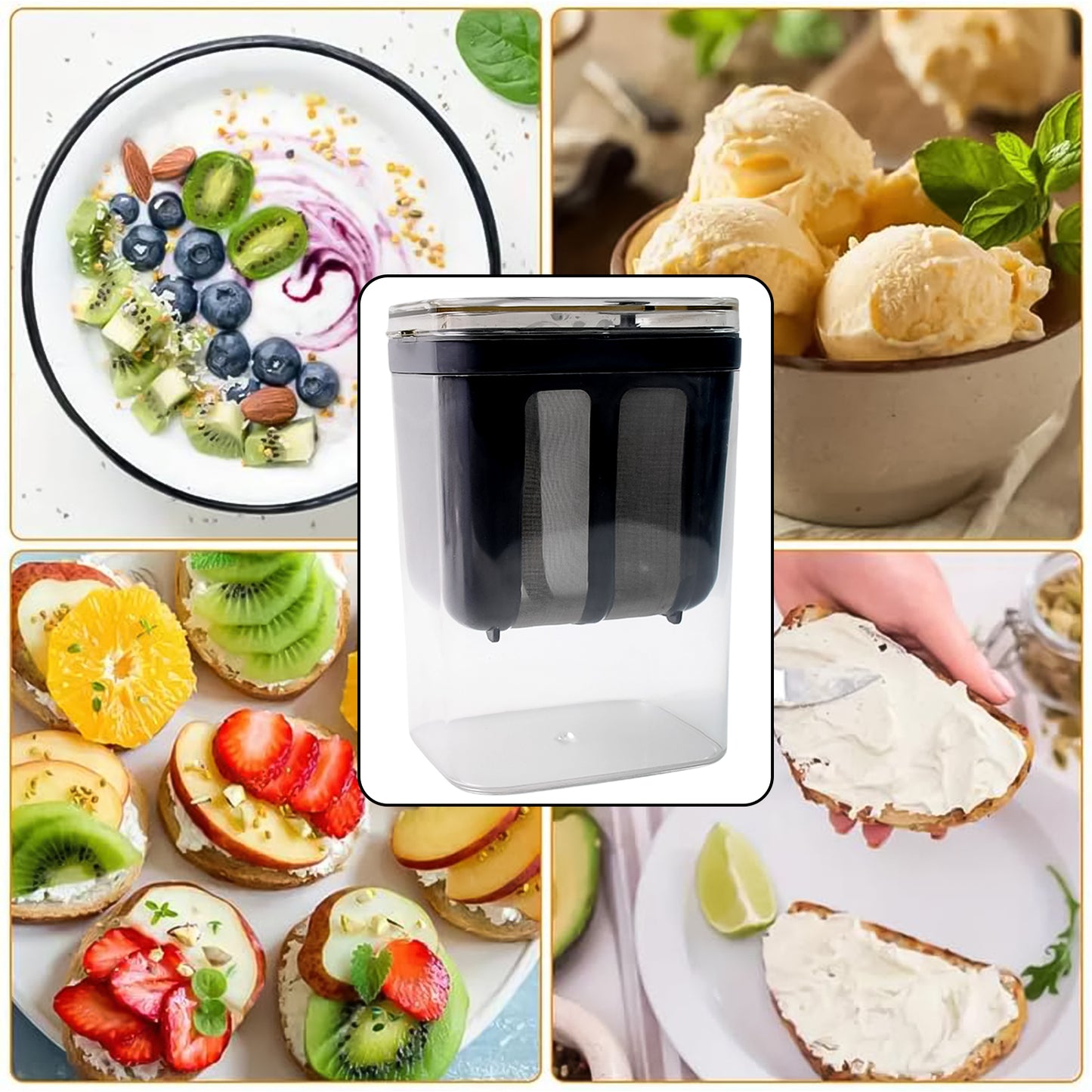 2 In 1 Multifunctional Yogurt Strainer With Storage Container 1100 Ml (1 Set) - Happy Price - Image 6