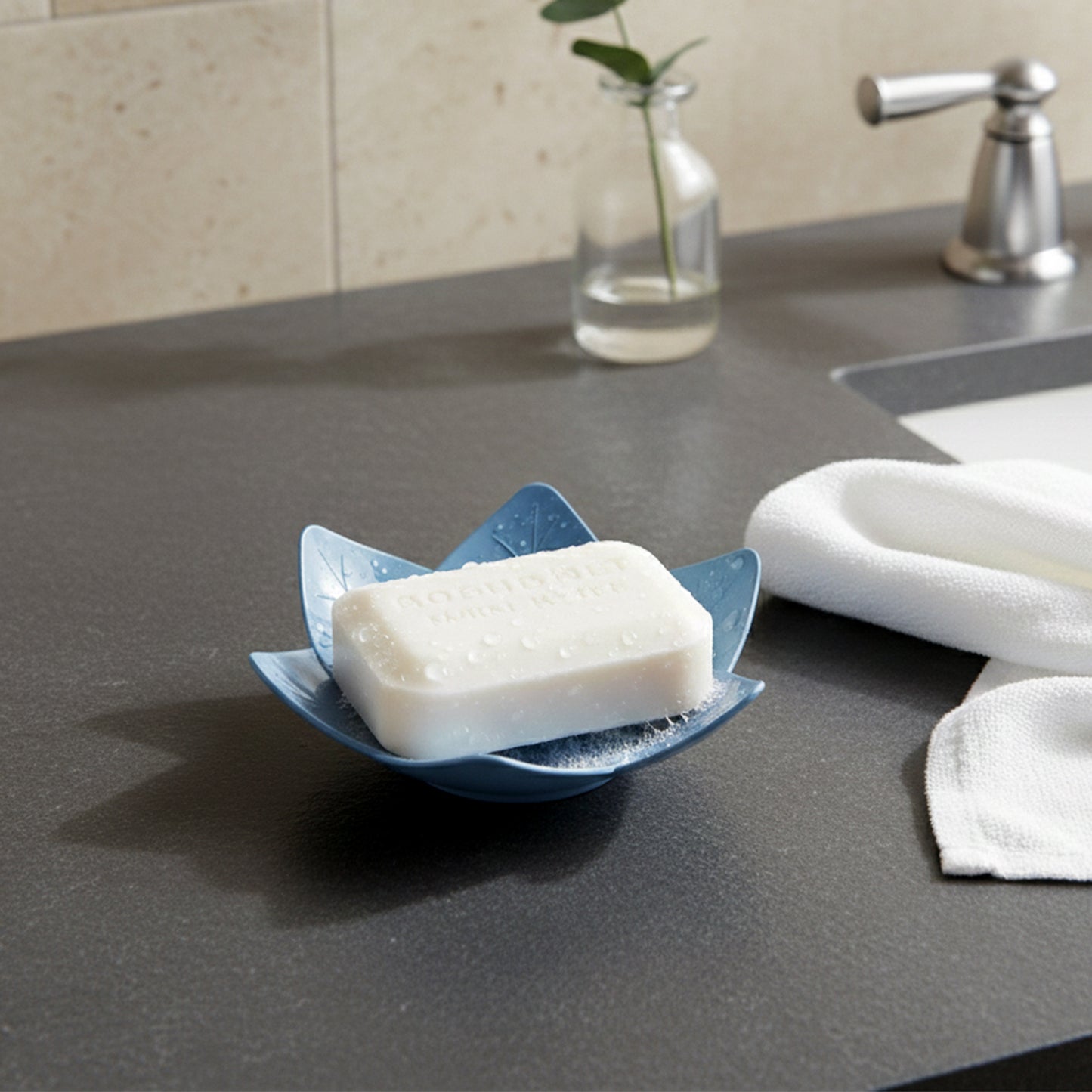 3-Piece Lotus Flower Soap Holder Set for Bathroom & Kitchen - Happy Price - Image 7
