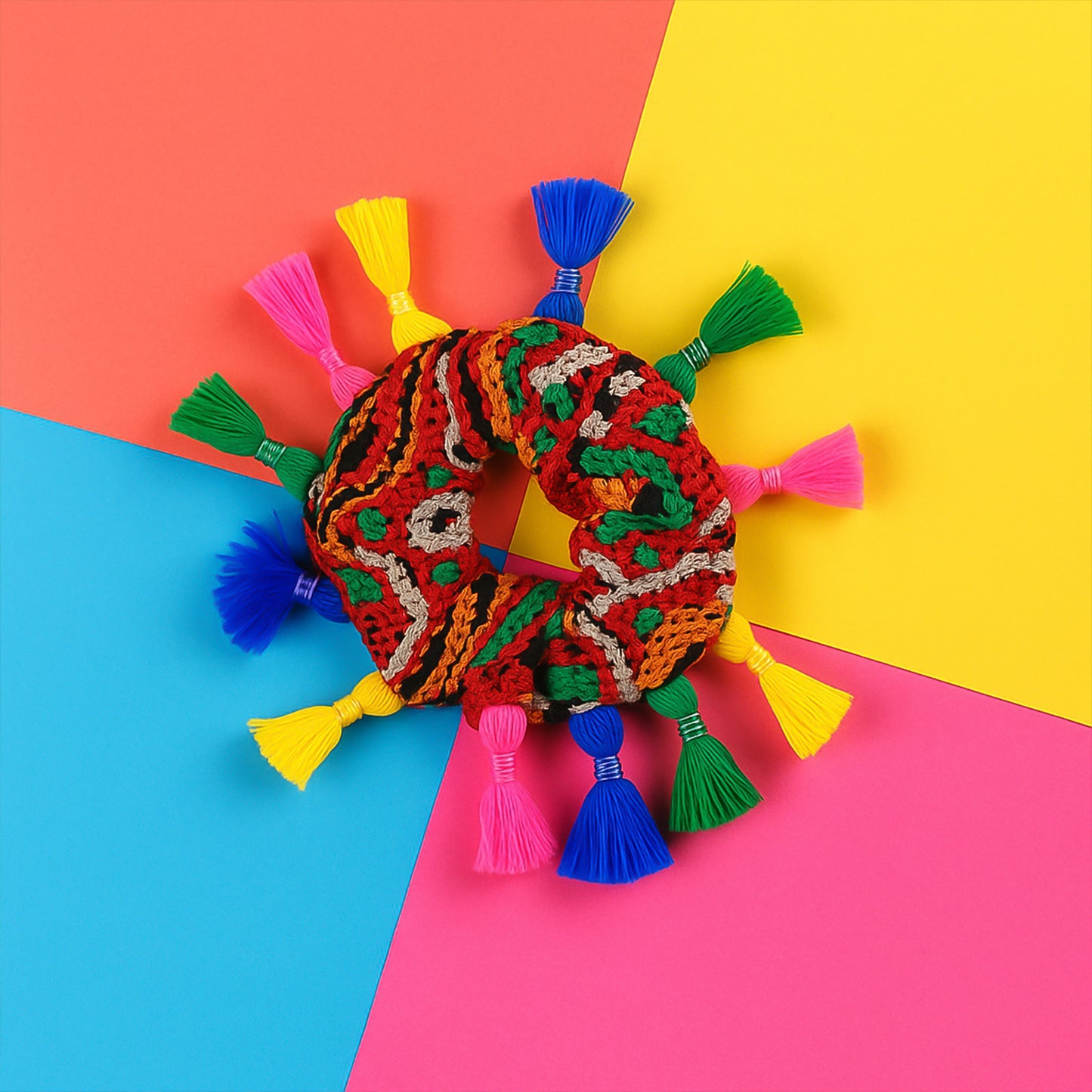 Multicolor Navratri Hair Bun Accessory with Tassels - 1 Pc - Happy Price - Image 4