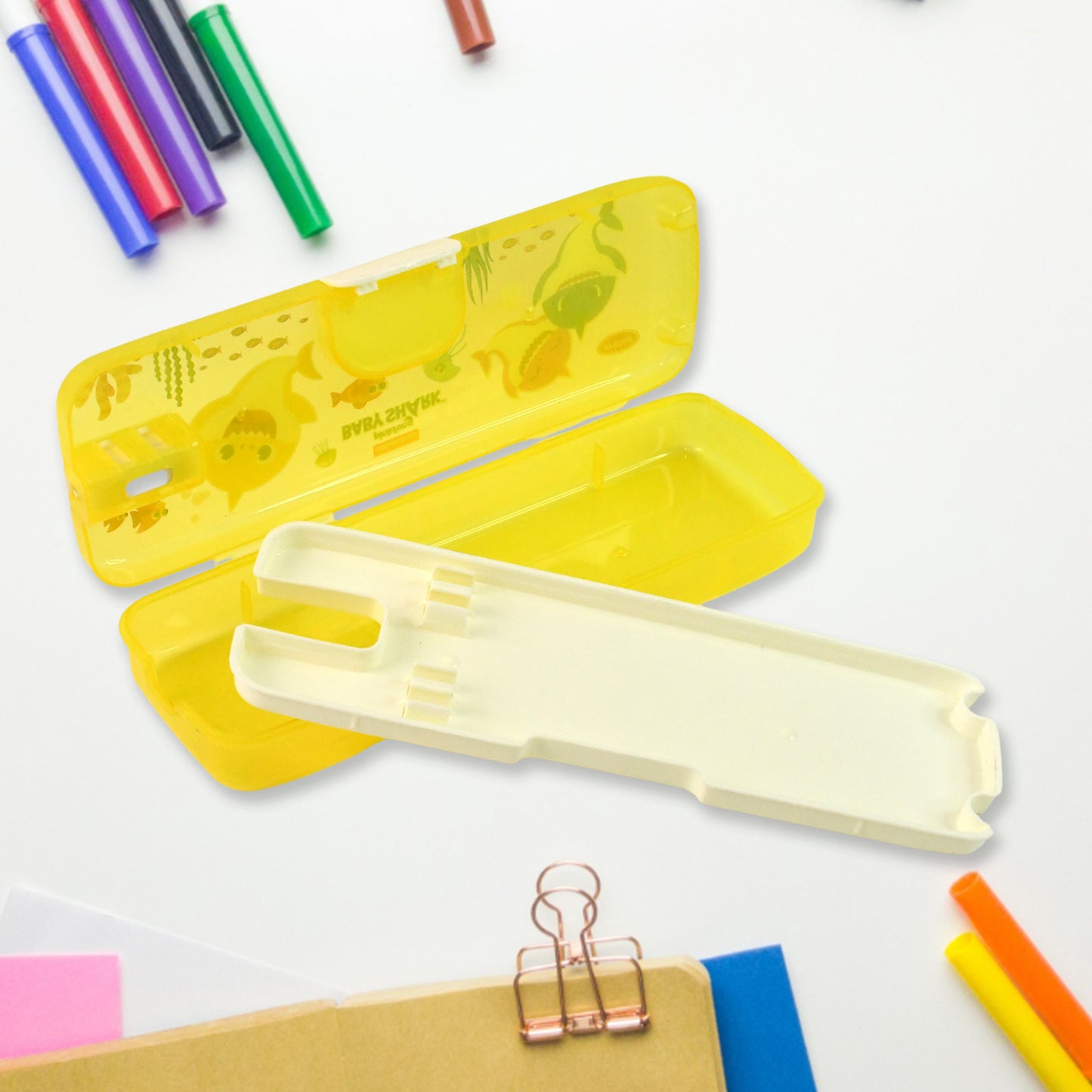 Plastic Pencil Box With Led Light Cartoon Print (1 Pc) - Happy Price - Image 4