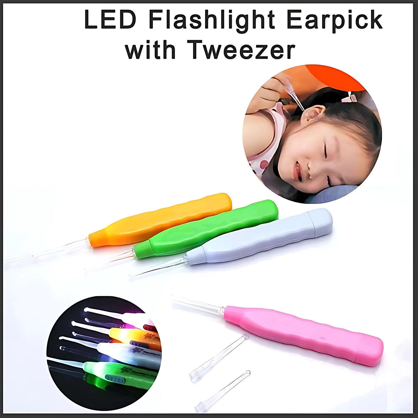 White Led Flashlight Earpick With Tweezer (1 Pc) - Happy Price - Image 6