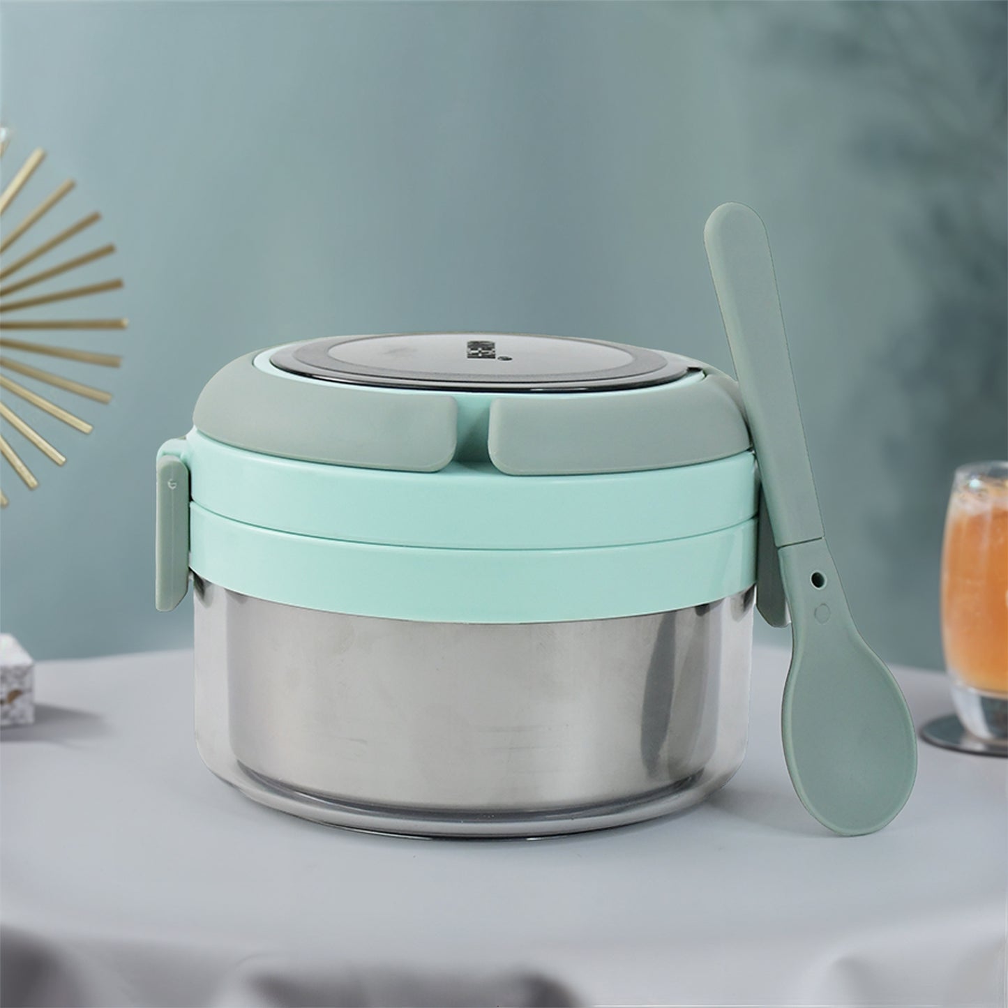 Ganesh Tiara 400ml Stainless Steel Insulated Lunch Box With Leakproof Lid Folding Spoon - Happy Price - Image 7