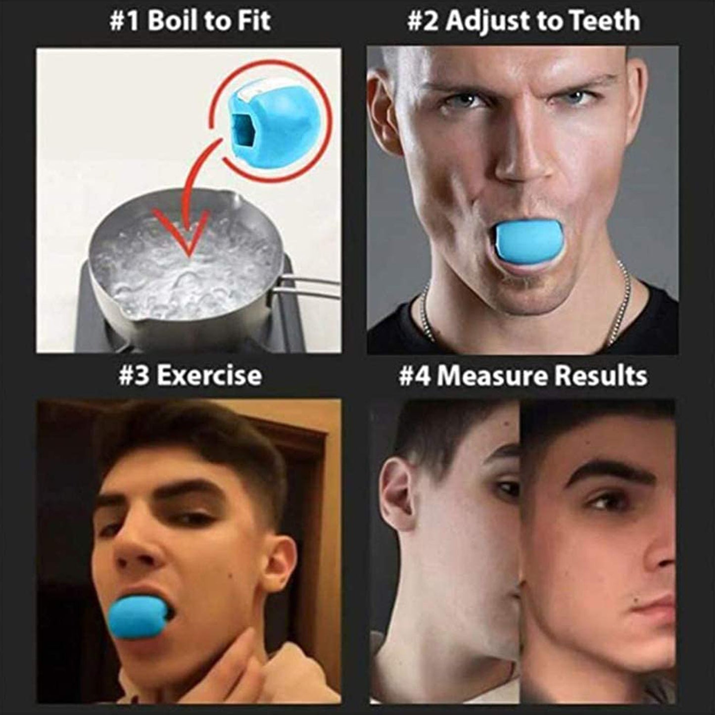 Dark Blue Jaw Exerciser Used To Gain Sharp And Chiselled Jawline Easily And Fast - Happy Price - Image 6