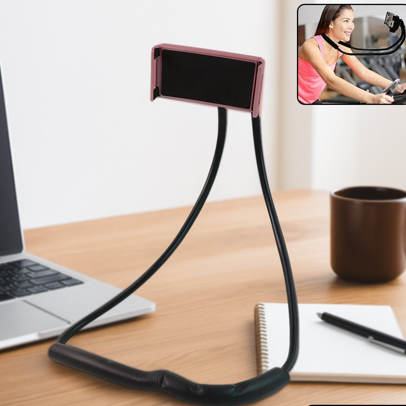 Flexible Neck Phone Holder & Desktop Stand (1 Pc) - Hands-Free Mobile Mount - Happy Price - Image 1