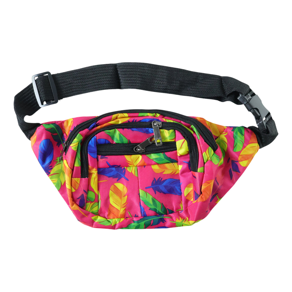Printed Waist Bag with Adjustable Strap & Multiple Pockets (1 Pc) - Happy Price - Image 4
