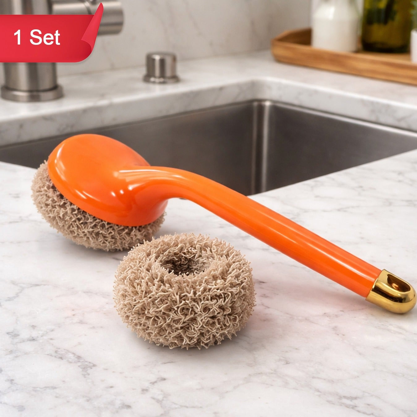 Long Handle Scrub Brush Set for Deep Cleaning - 1 Set - Happy Price - Image 1