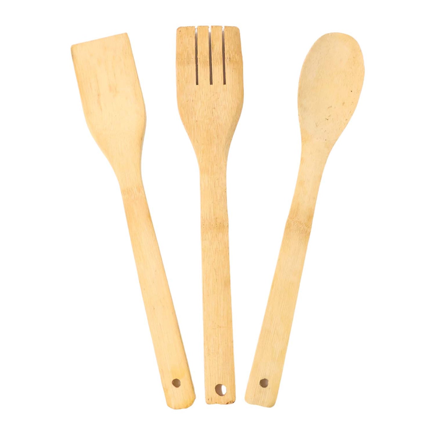 4 Piece Bamboo Cooking Utensil Set with Holder - Eco-Friendly Kitchen Tools