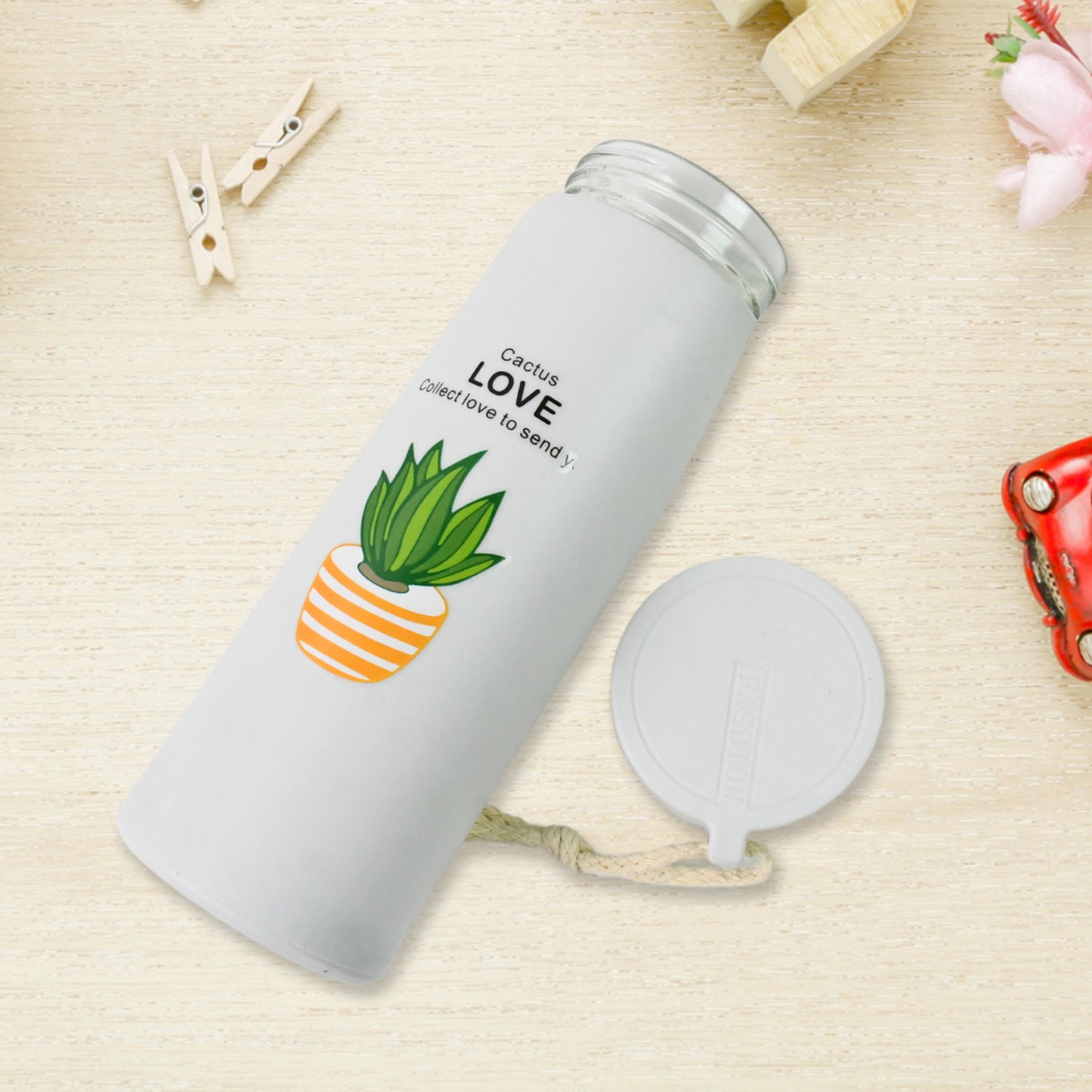 Outdoor Sport Glass Water Bottle Leakproof (450 Ml) - Happy Price - Image 3