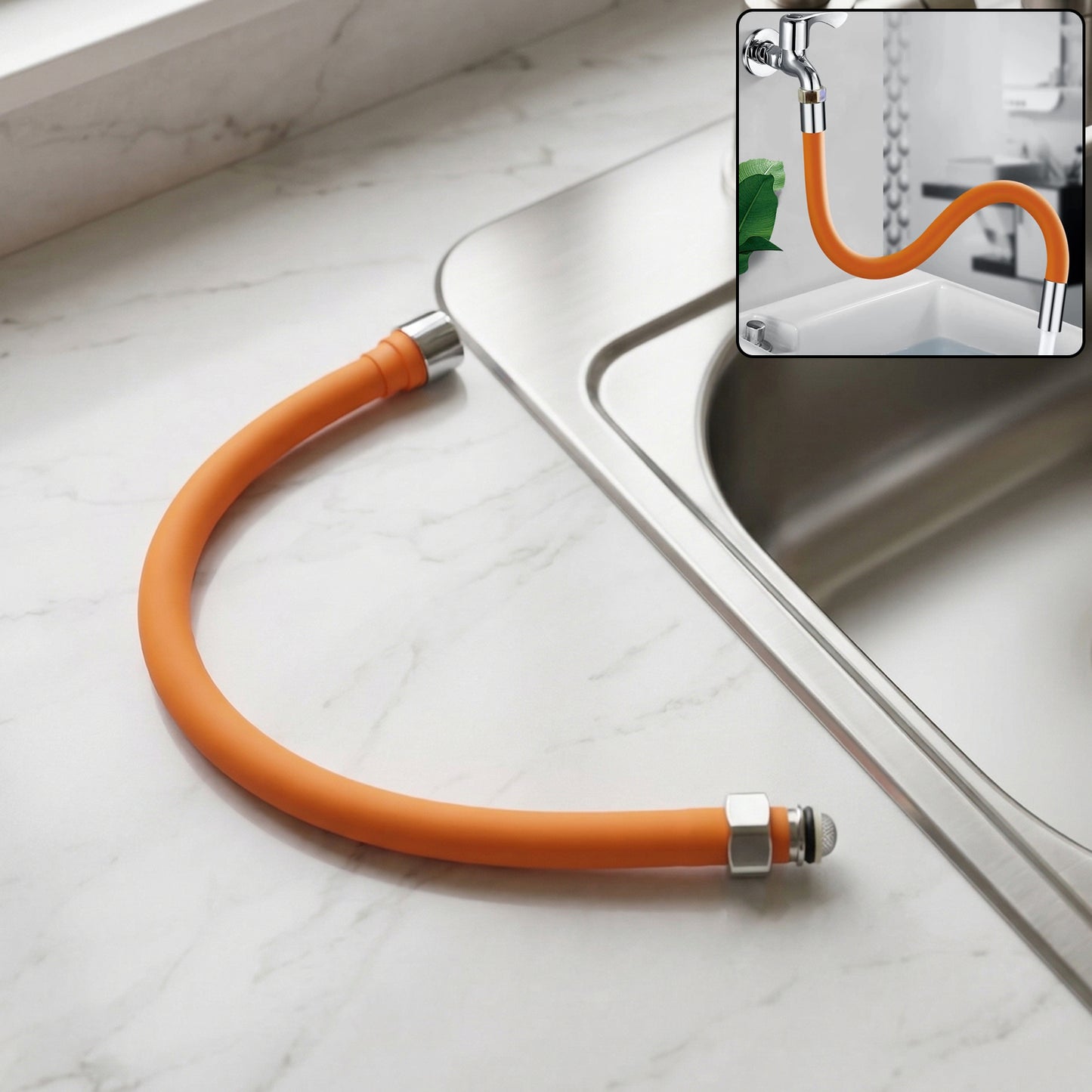 Flexible Silicone Tap Extender Pipe - 44 Cm, 1 Pc - Great Price - Image 1