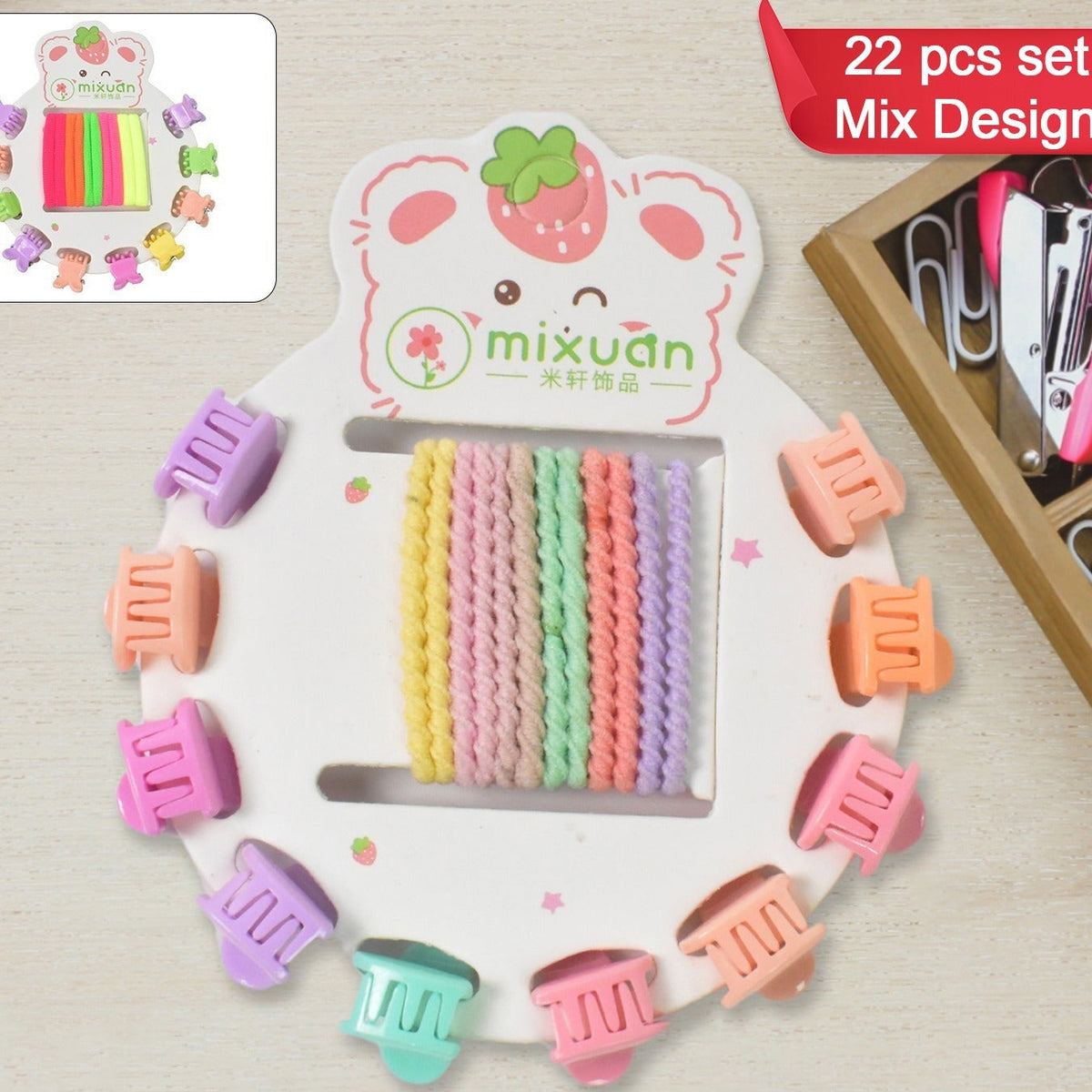22 Pcs Girls' Hair Accessories Set - Clips & Headbands - Happy Price - Image 1