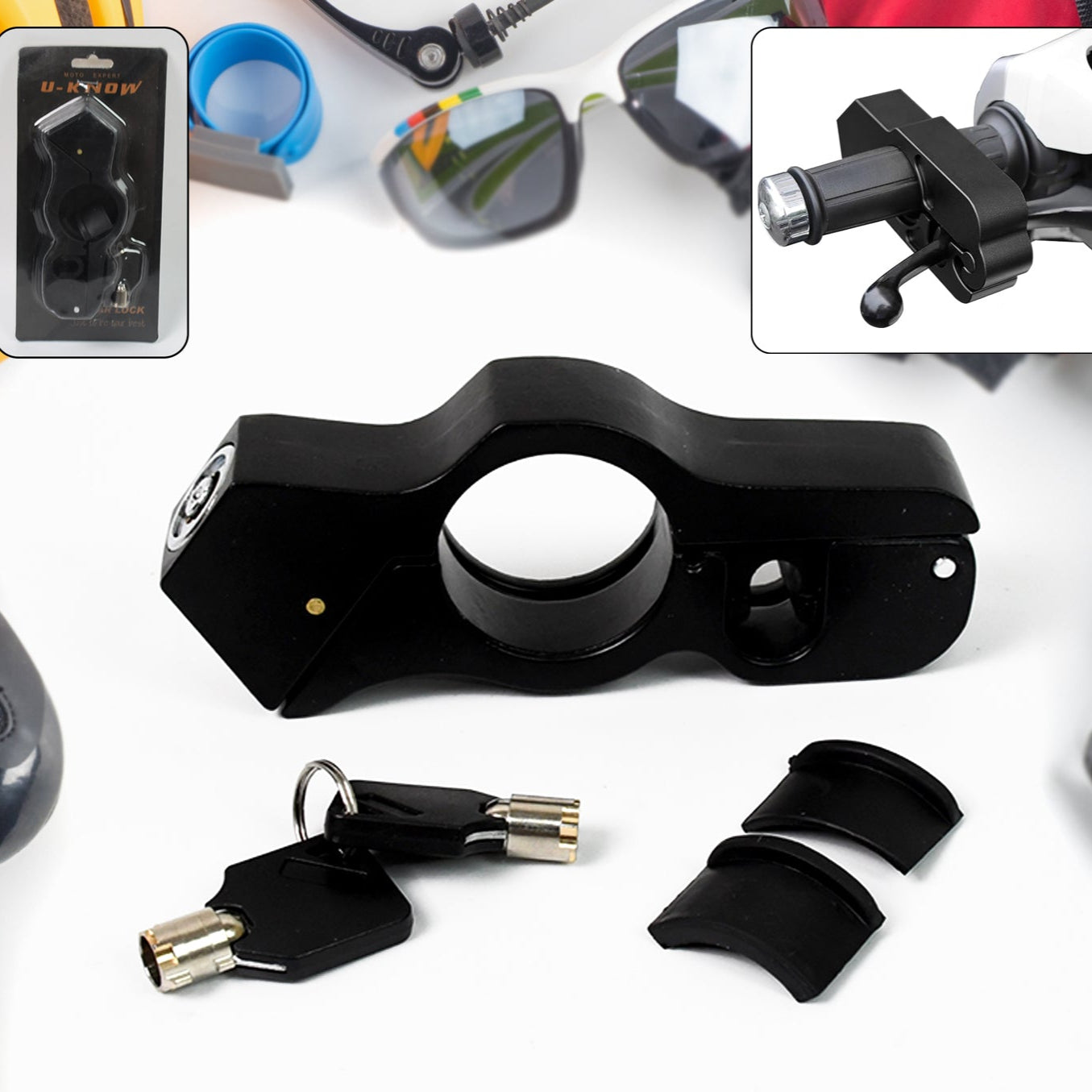 Motorcycle Grip Lock Universal Motorcycle Handlebar Throttle Grip Security Lock - Happy Price - Image 1